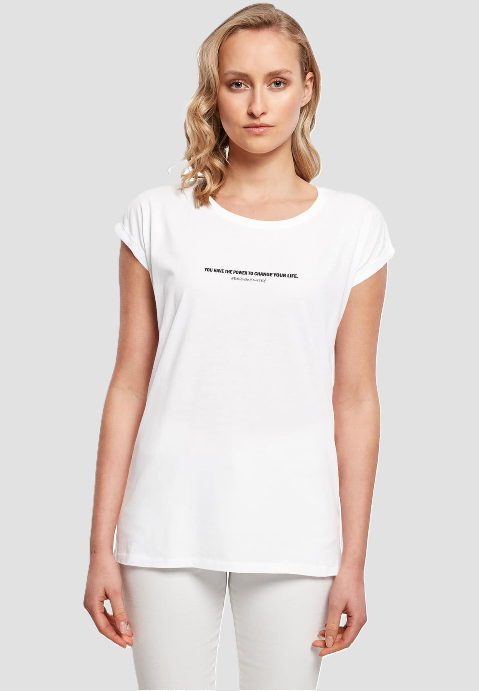 Merchcode Ladies WD - Believe In Yourself Extended Shoulder Tee