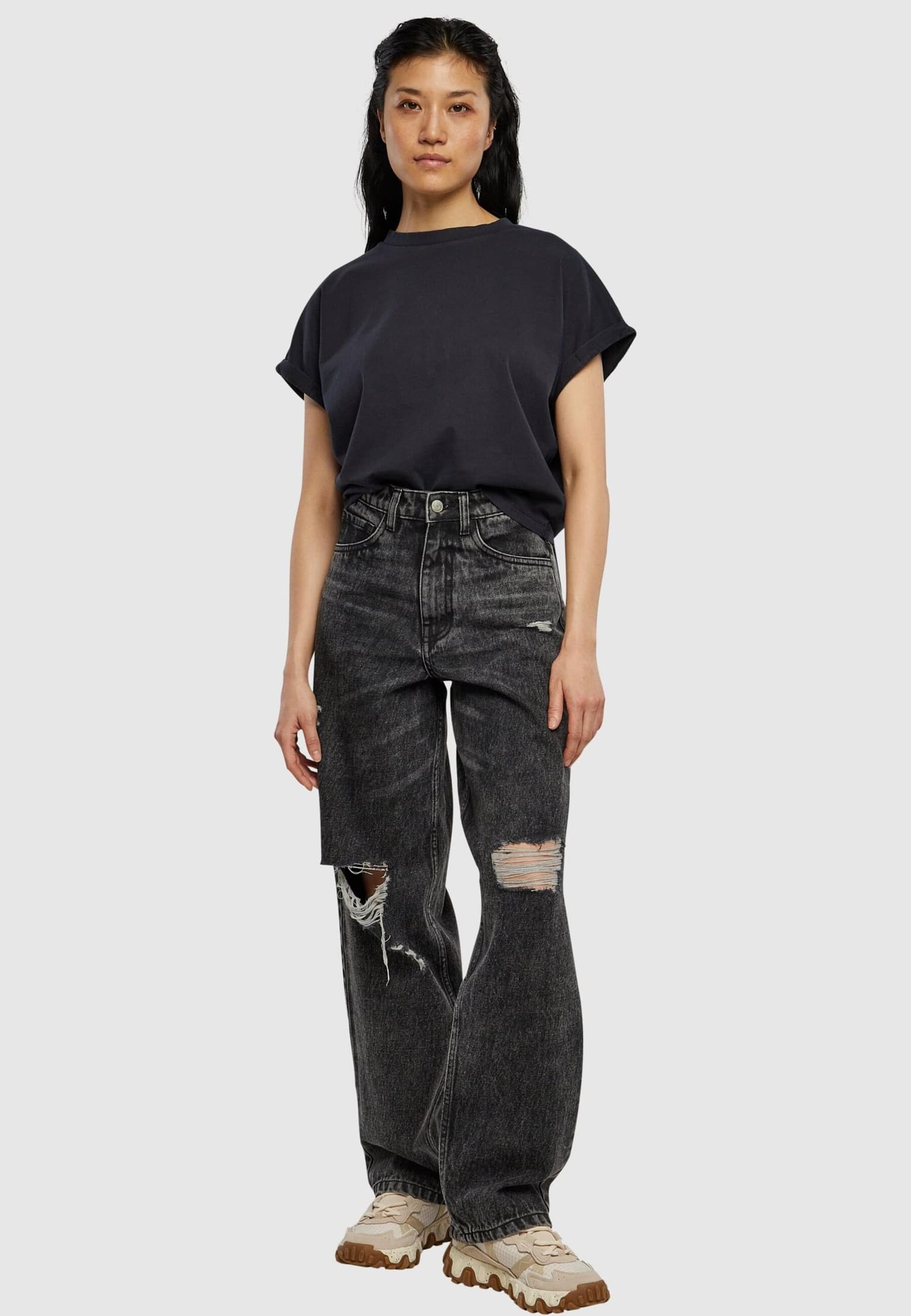 Urban Classics Ladies Short Pigment Dye Cut On Sleeve Tee – Bild 4
