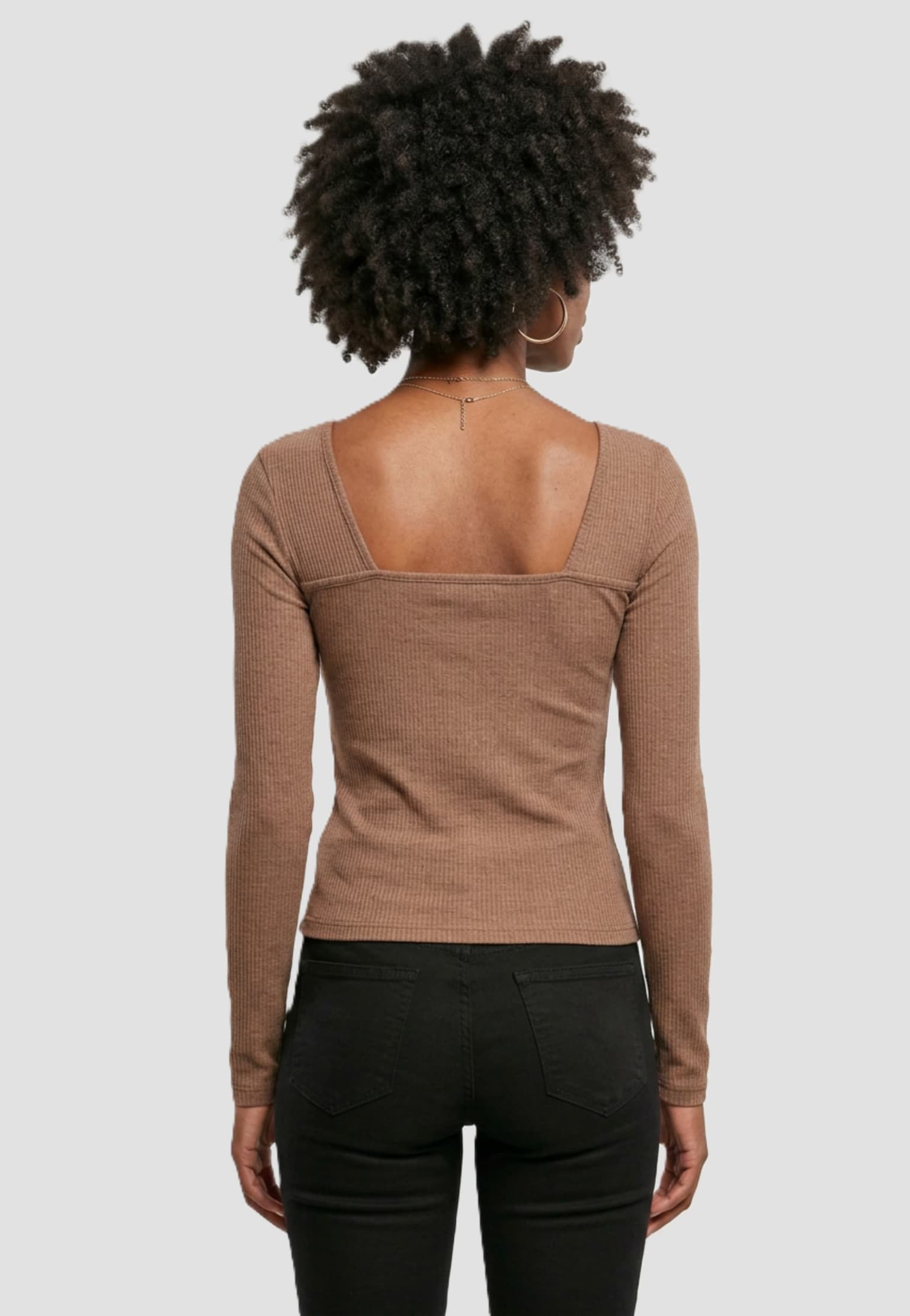 Urban Classics Ladies Rib Squared Neckline Longsleeve – Bild 2