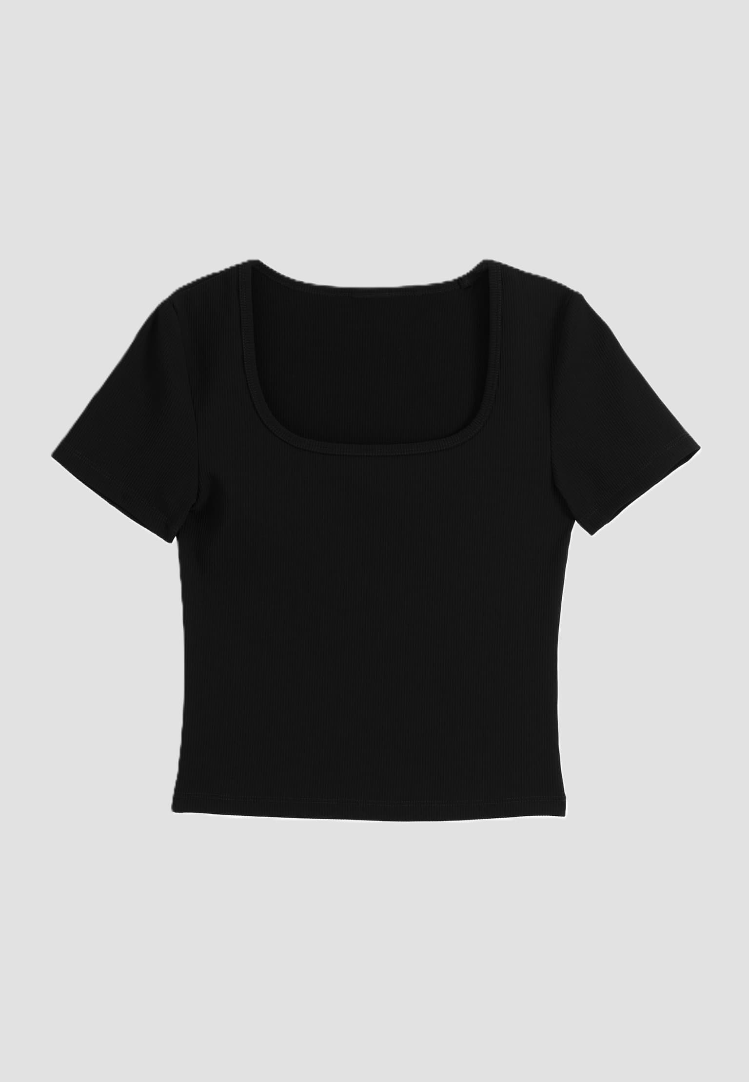 aimn Black Ribbed Performance Short Sleeve – Bild 4