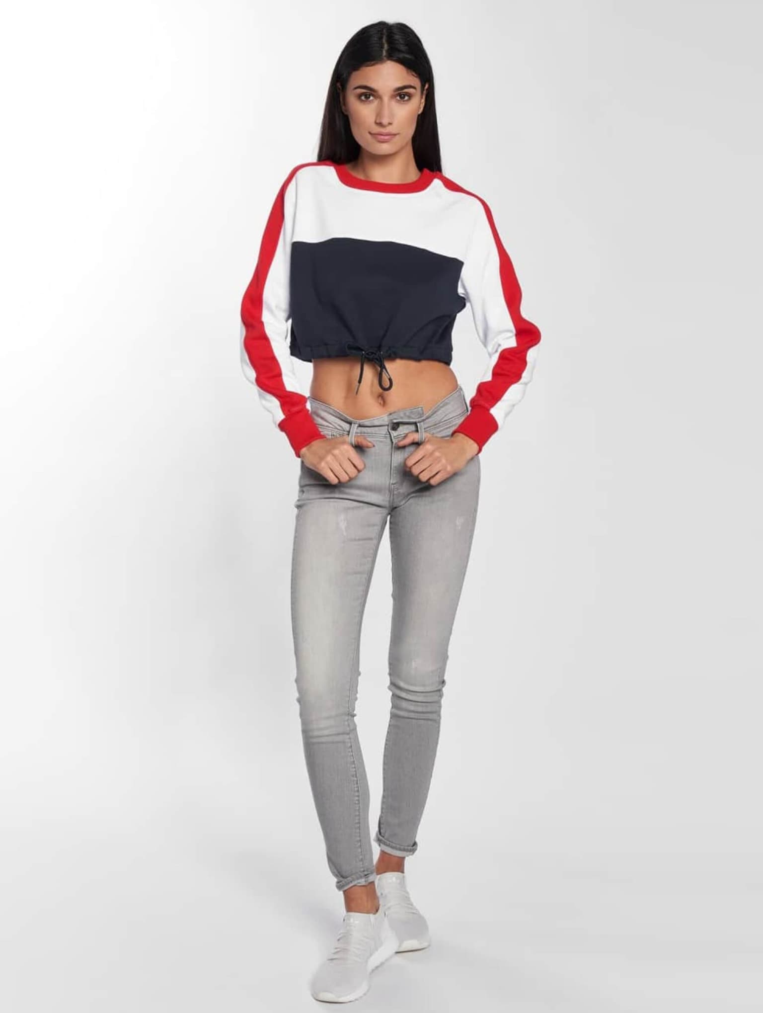 Urban Classics Ladies Cropped 3-Tone Stripe Crew – Bild 3