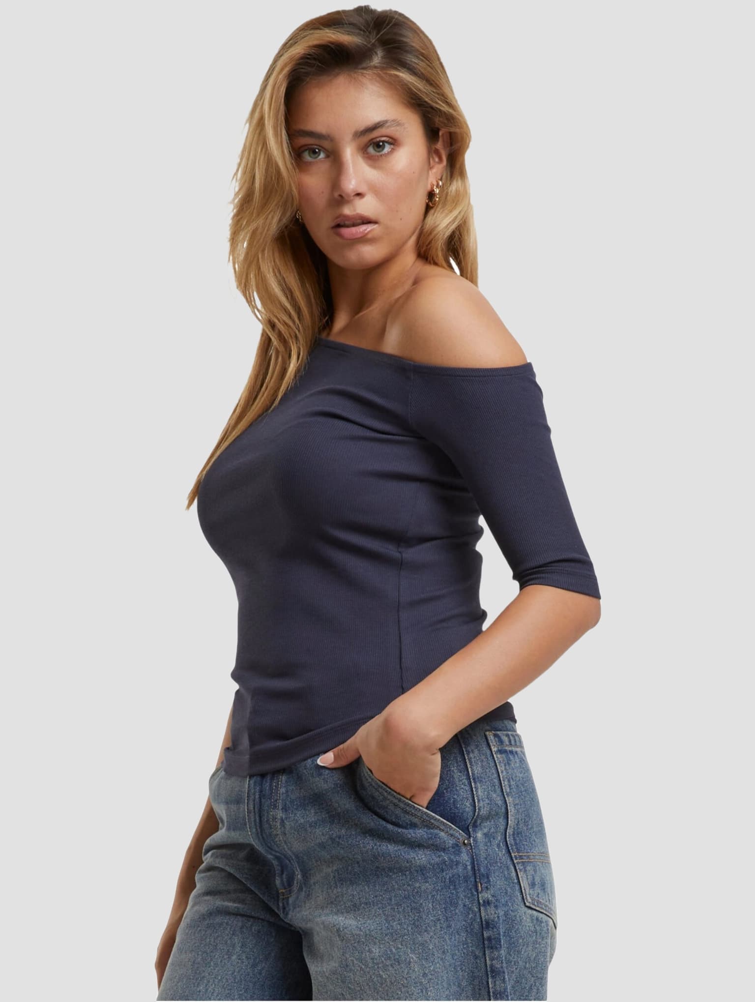 Urban Classics Ladies Essentials Asymmetric Rib Tee