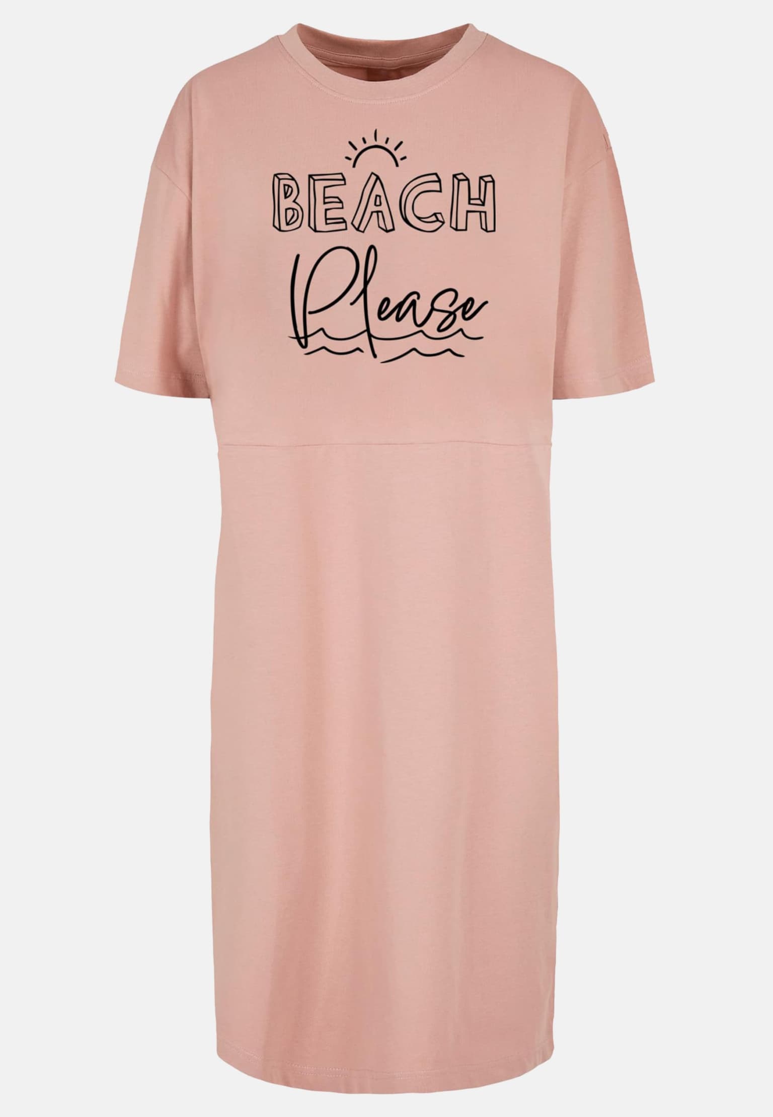 Merchcode POD Ladies Beach Please Oversized Slit Tee Dress – Bild 3