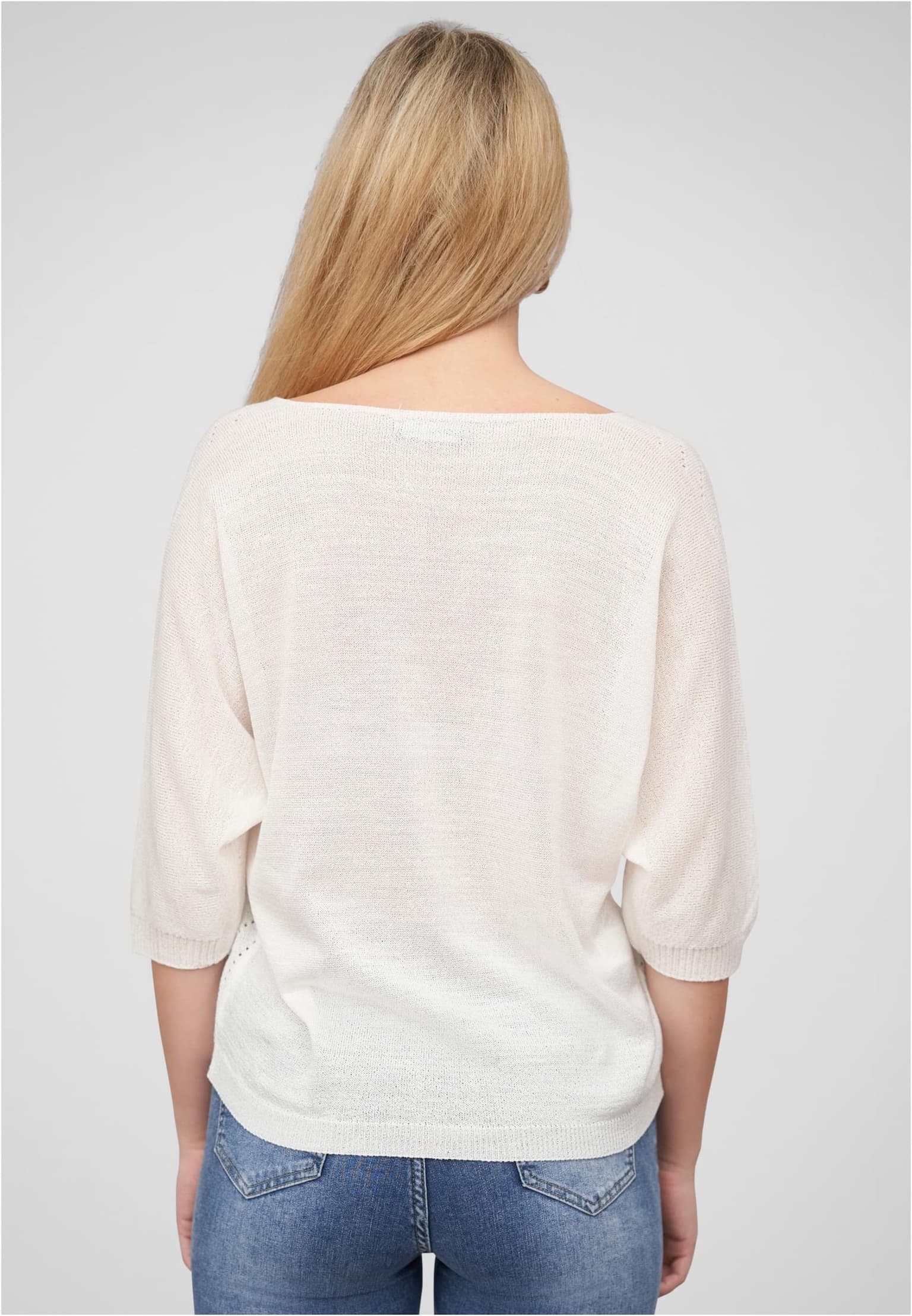 Cloud5ive Damen 3/4 Arm Top mit Fledermausärmeln und Lochmuster – Bild 2