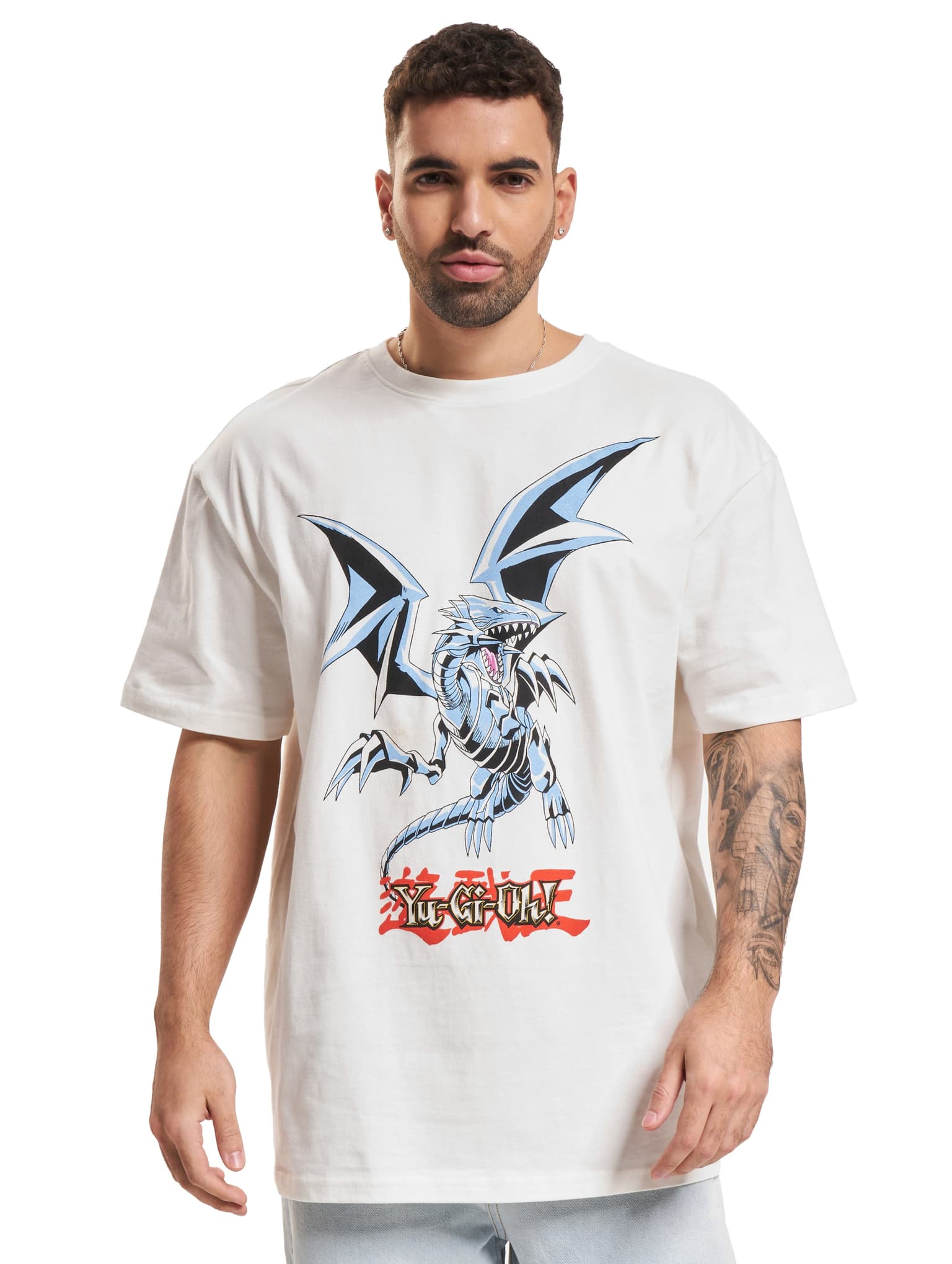 Mister Tee Upscale Yu-Ghi-Oh Blue Eyes White Dragon Heavy Oversize – Bild 3