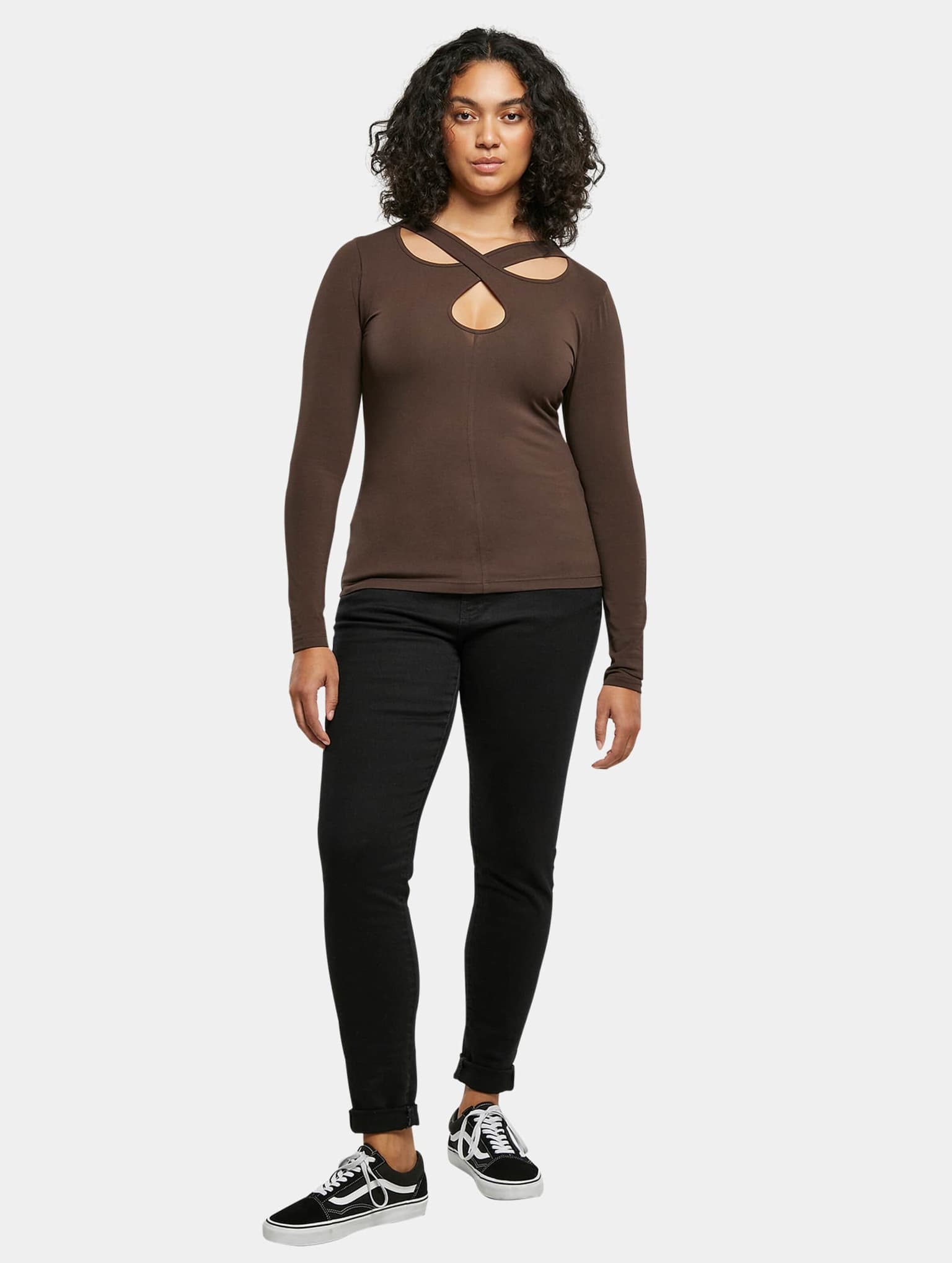 Urban Classics Ladies Crossed Cut Out Longsleeve – Bild 4
