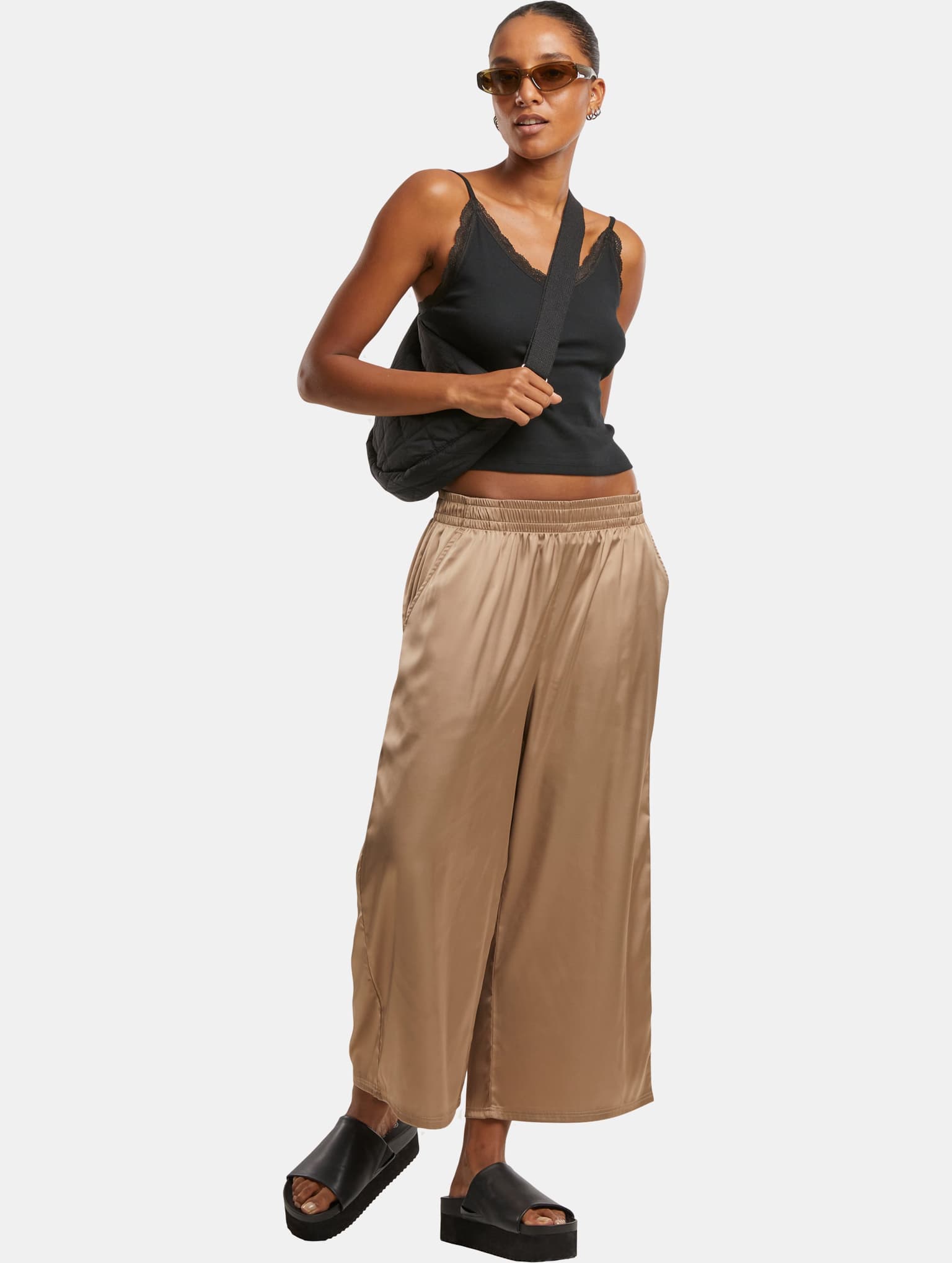 Urban Classics Ladies Satin Wide Leg Culotte – Bild 4