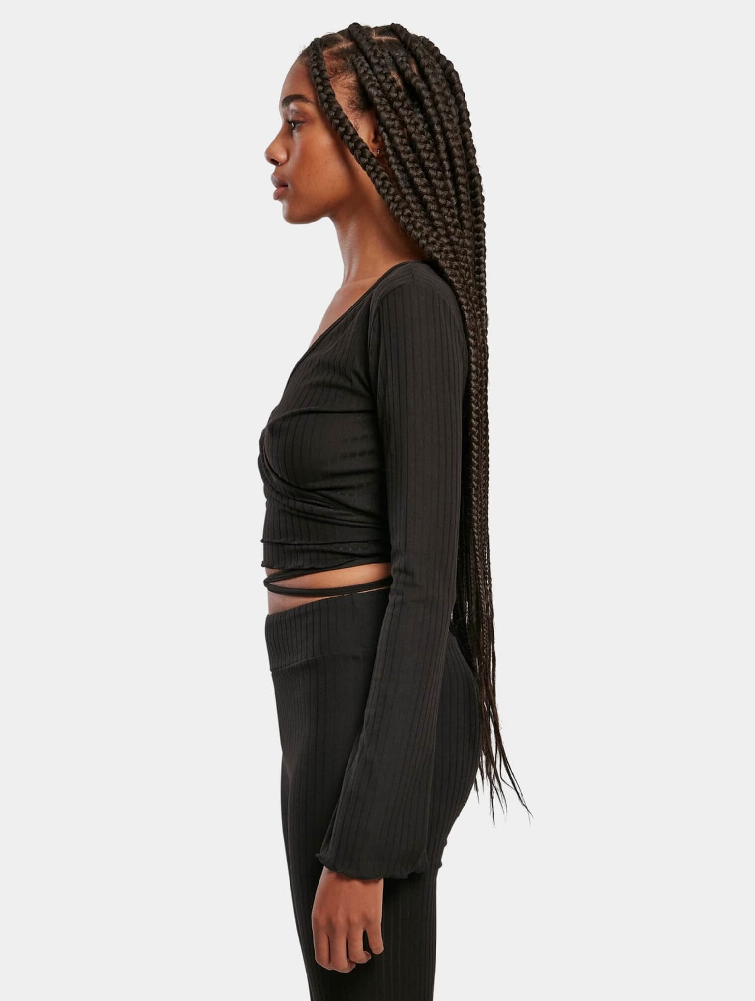 Urban Classics Ladies Cropped Rib Wrapped Longsleeve – Bild 3