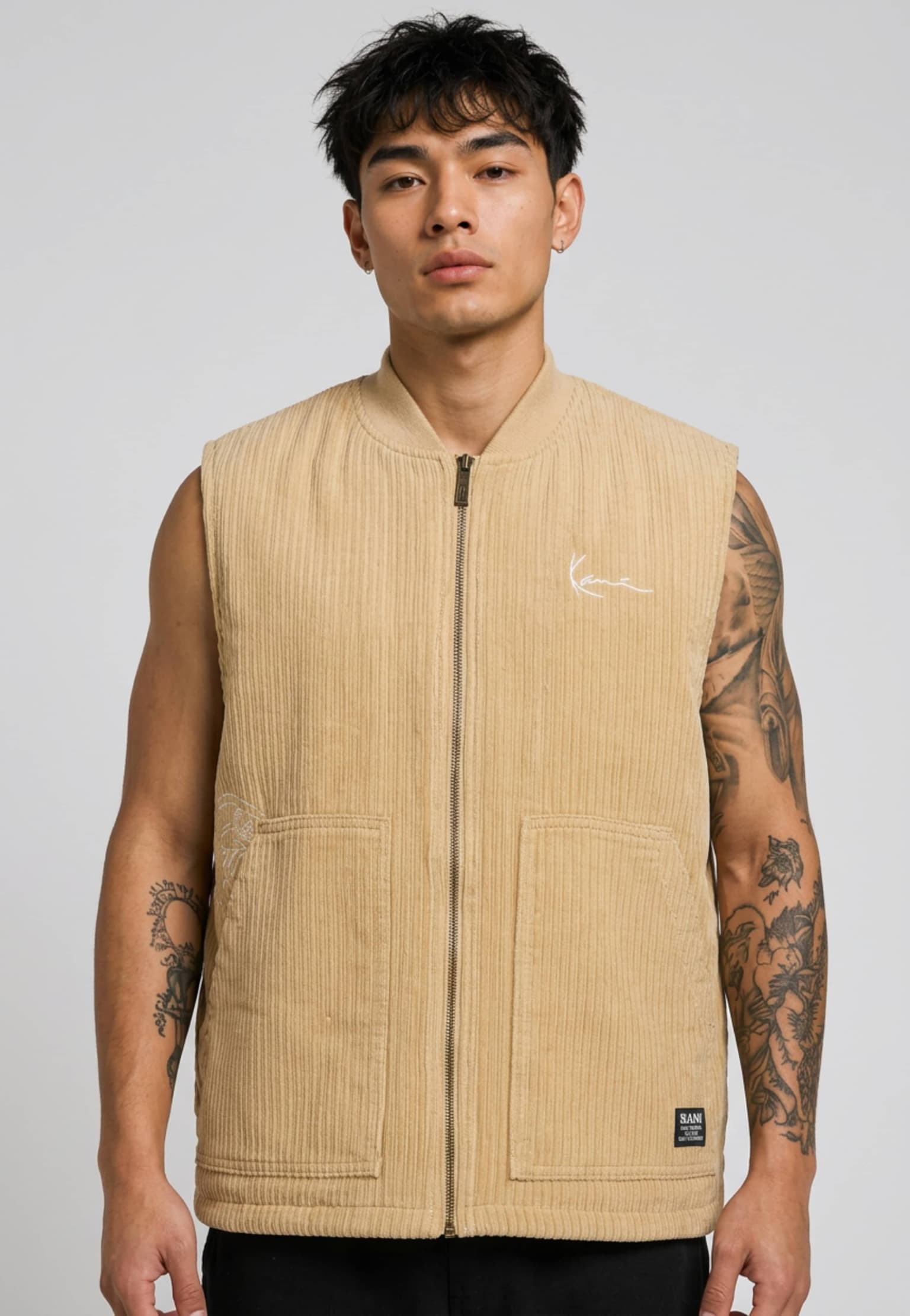 Karl Kani KU233-006-1 KK Chest Signature Corduroy Vest
