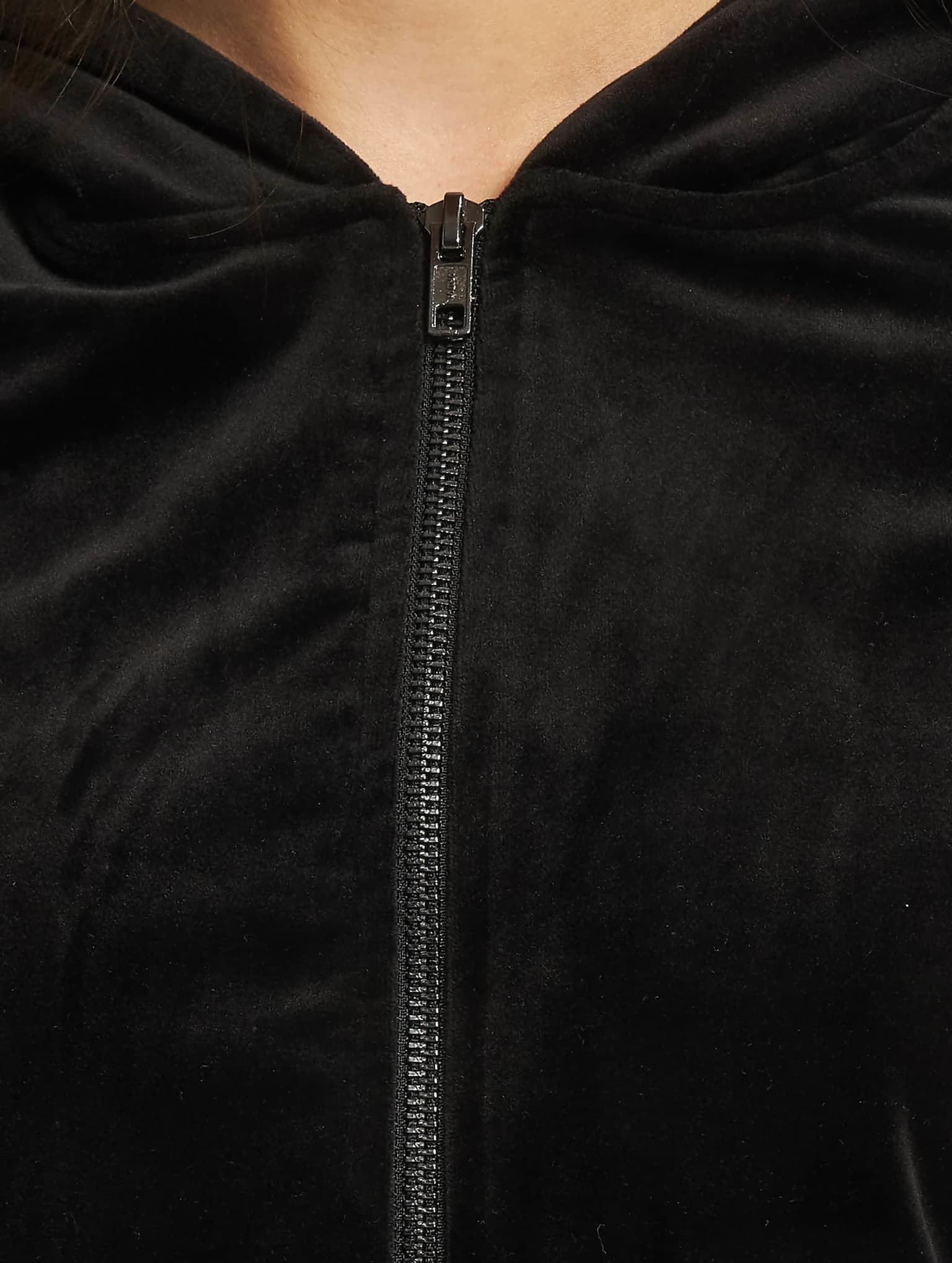 Urban Classics Ladies Short Velvet Zip Hoody – Bild 4