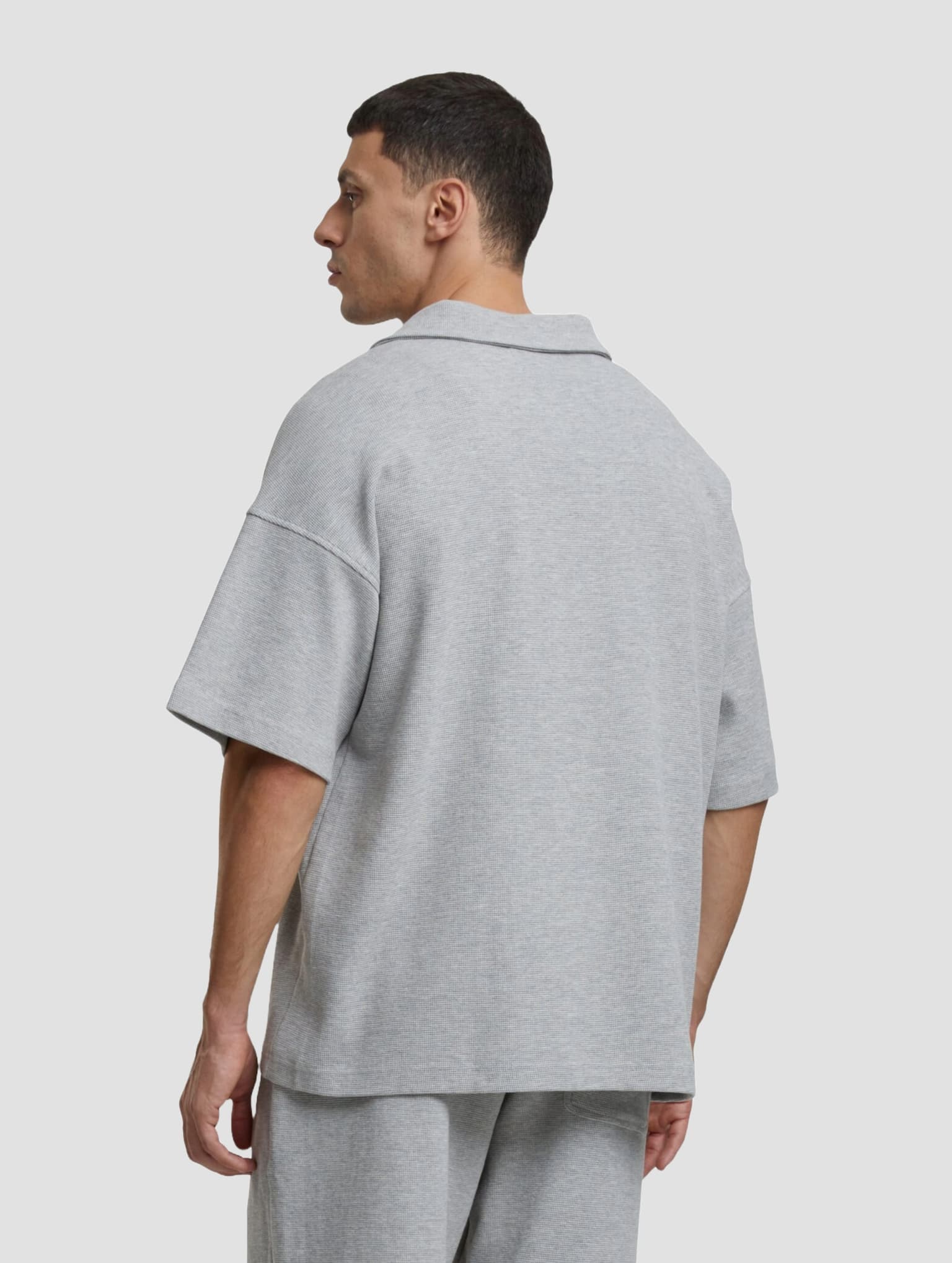 Another Cotton Lab Waffle Oversized Polo Shirt – Bild 2