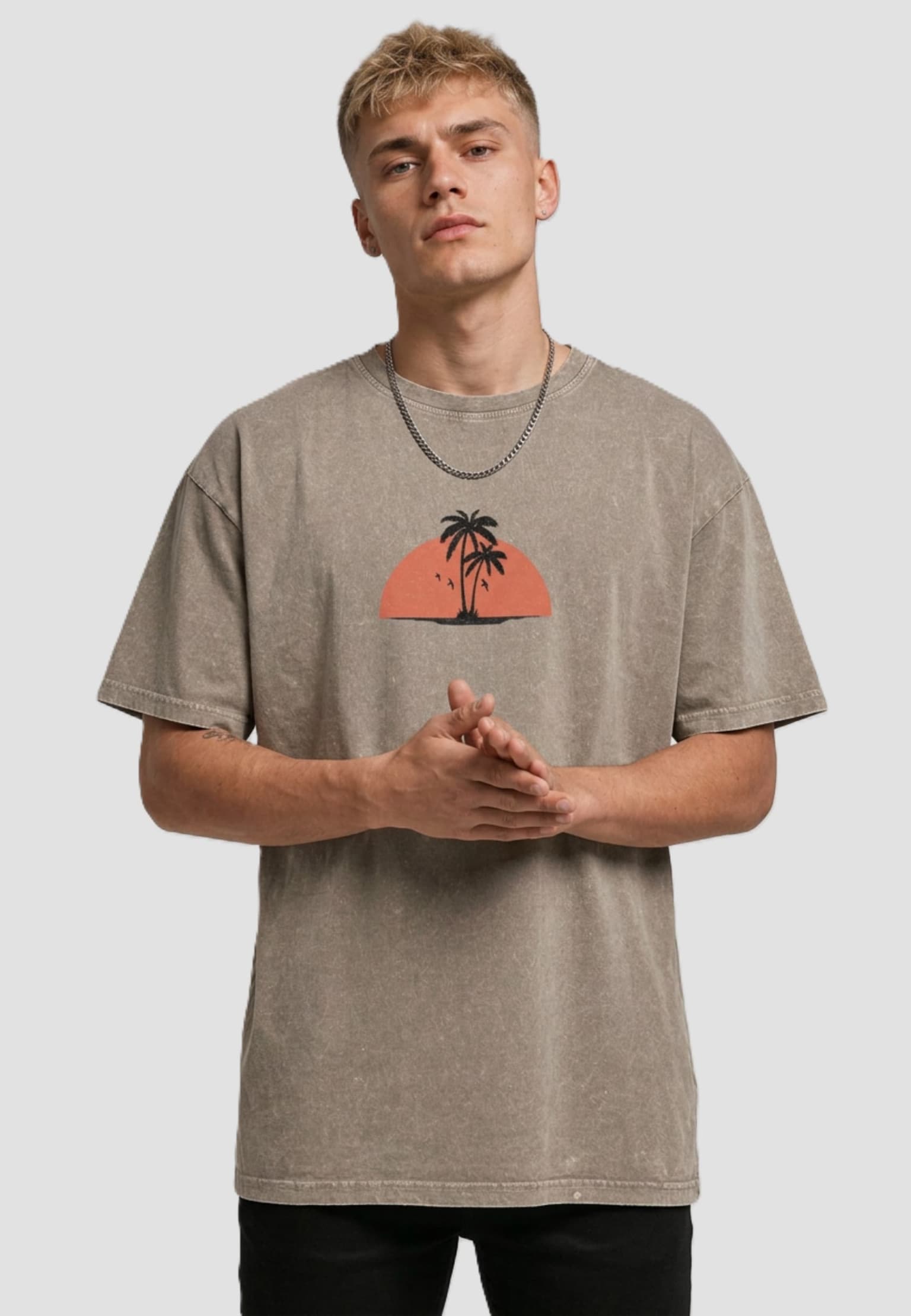 Merchcode Summer - Beach Acid Washed Oversize Tee