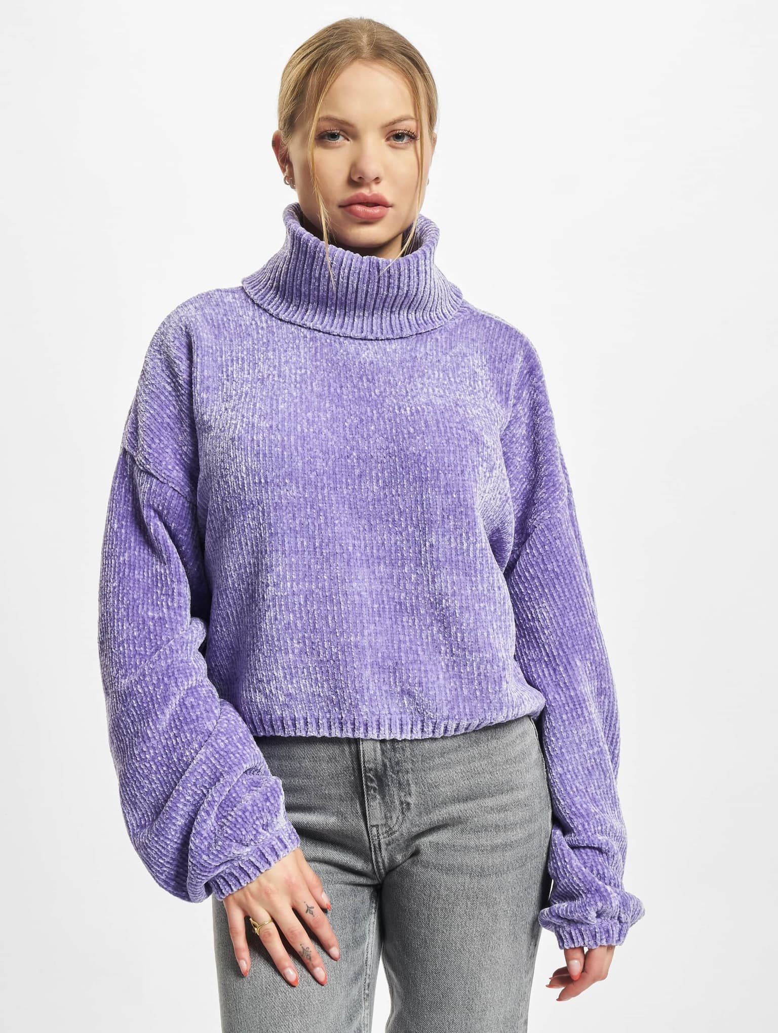 Urban Classics Ladies Short Chenille Turtleneck Sweater – Bild 3