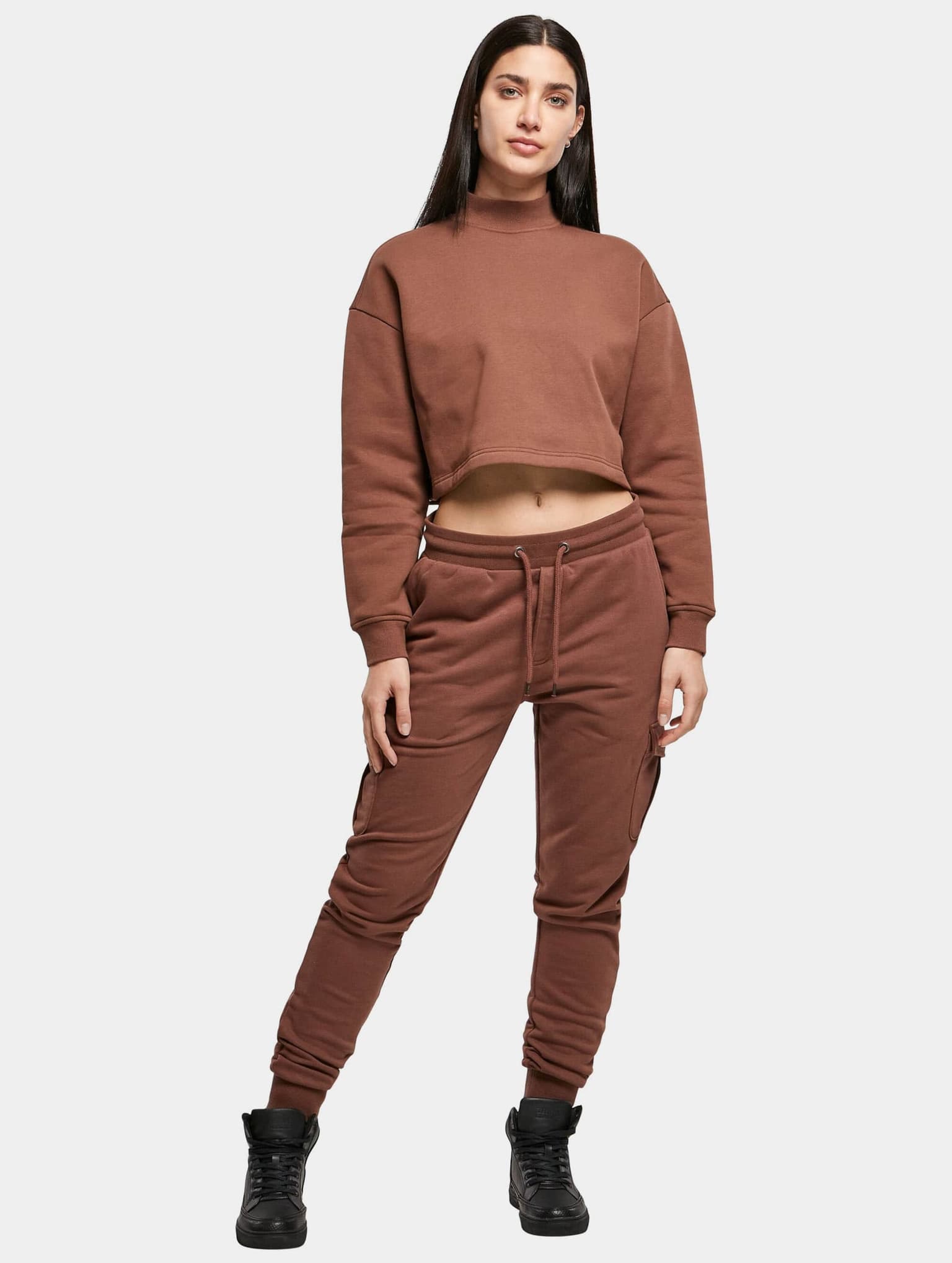 Urban Classics Ladies Cropped Oversized Sweat High Neck Crew – Bild 4
