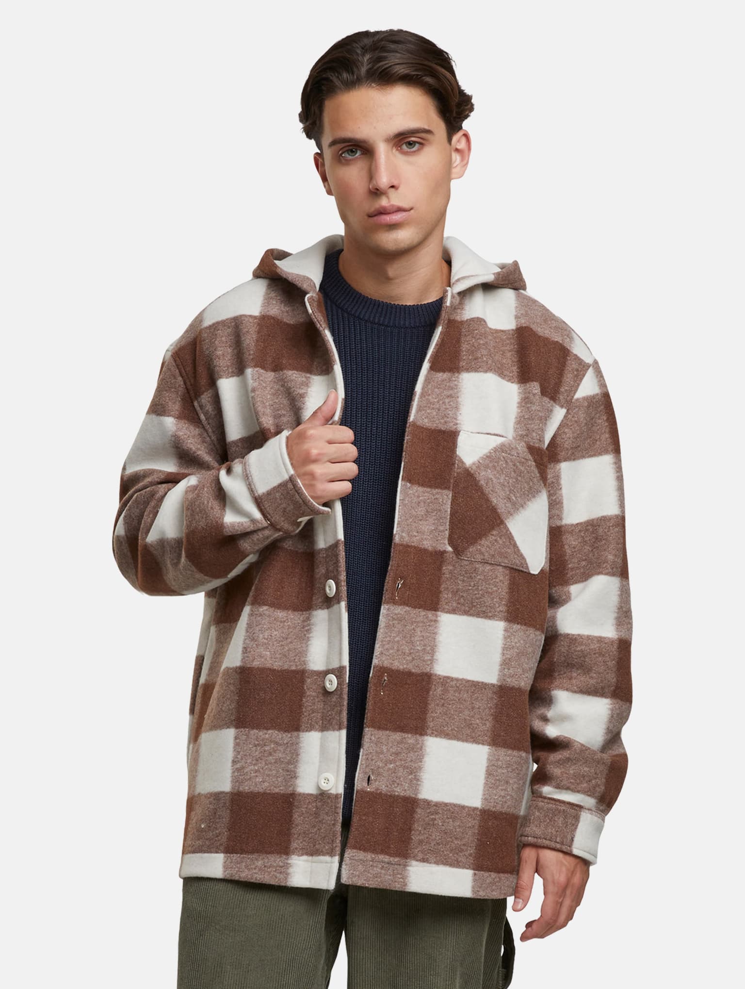 Urban Classics Big Check Jacket With Hood