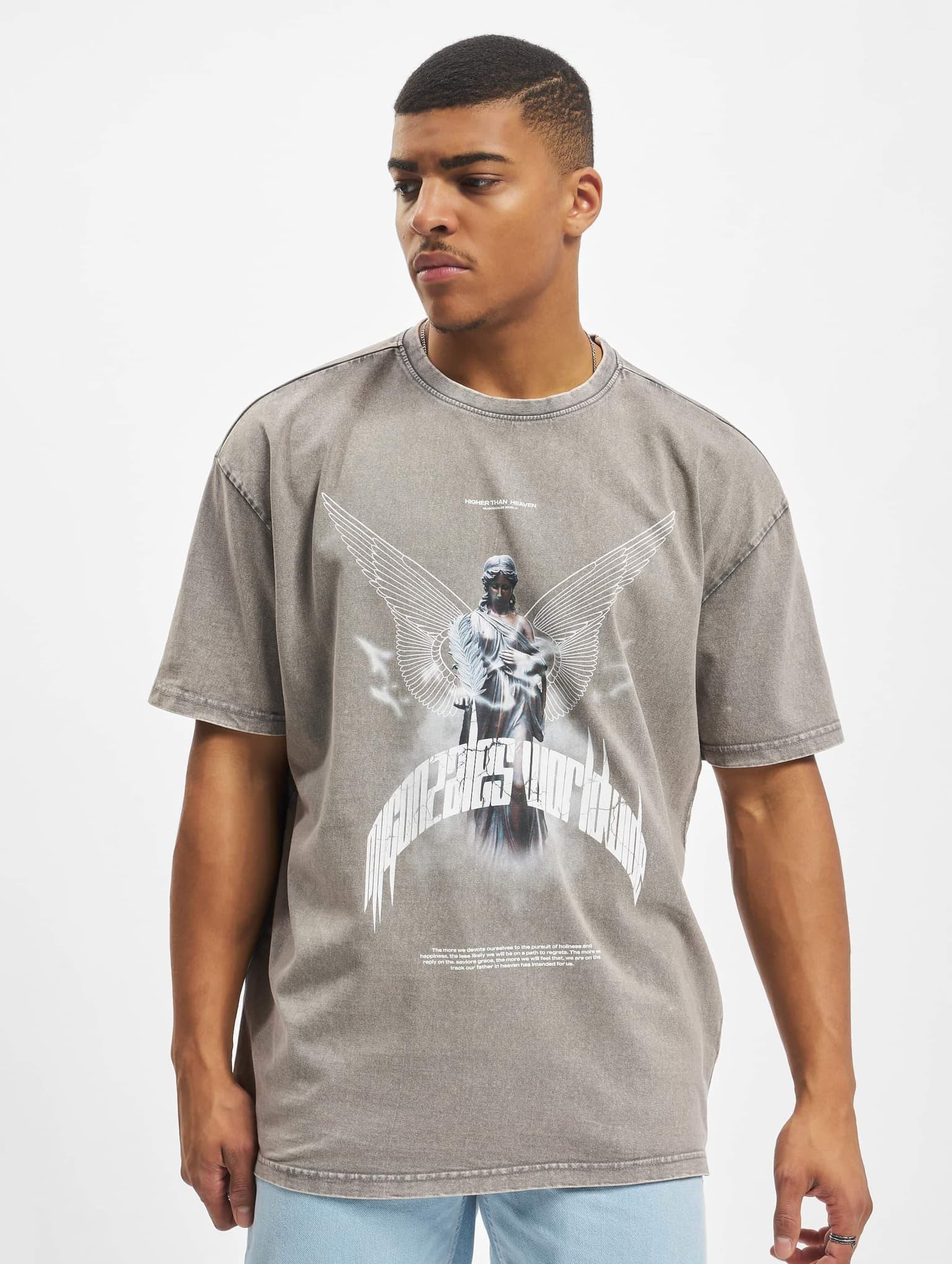 MJ Gonzales HIGHER THAN HEAVEN V.1 Acid Washed Heavy Oversize Tee – Bild 3