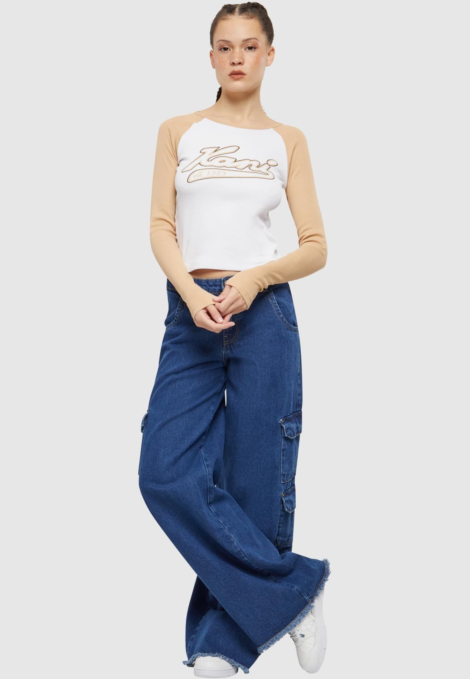 Karl Kani Varsity Crop Block Rib Longlseeve – Bild 3