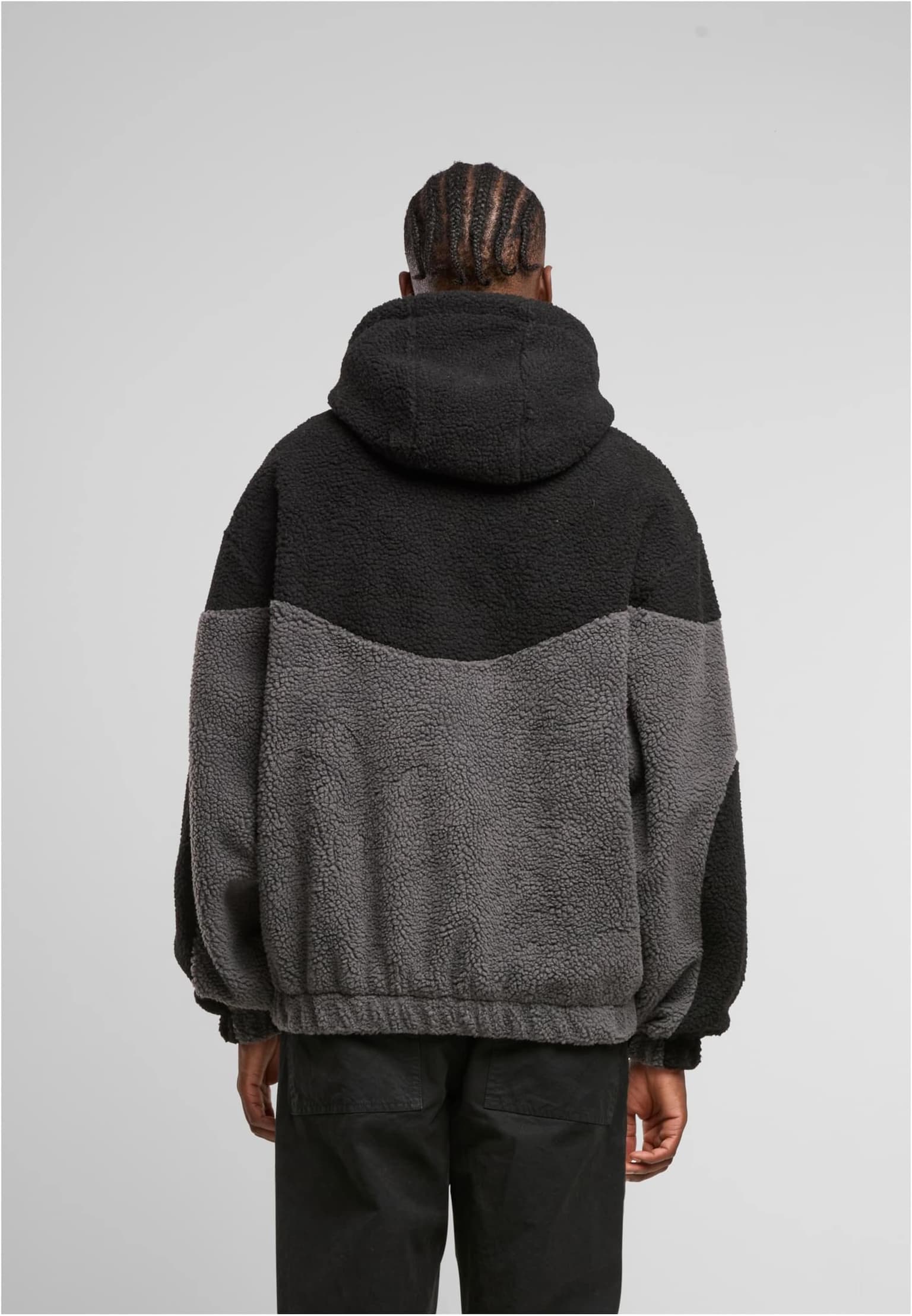 Urban Classics Weavy Colorblock Teddy Hoodie – Bild 2