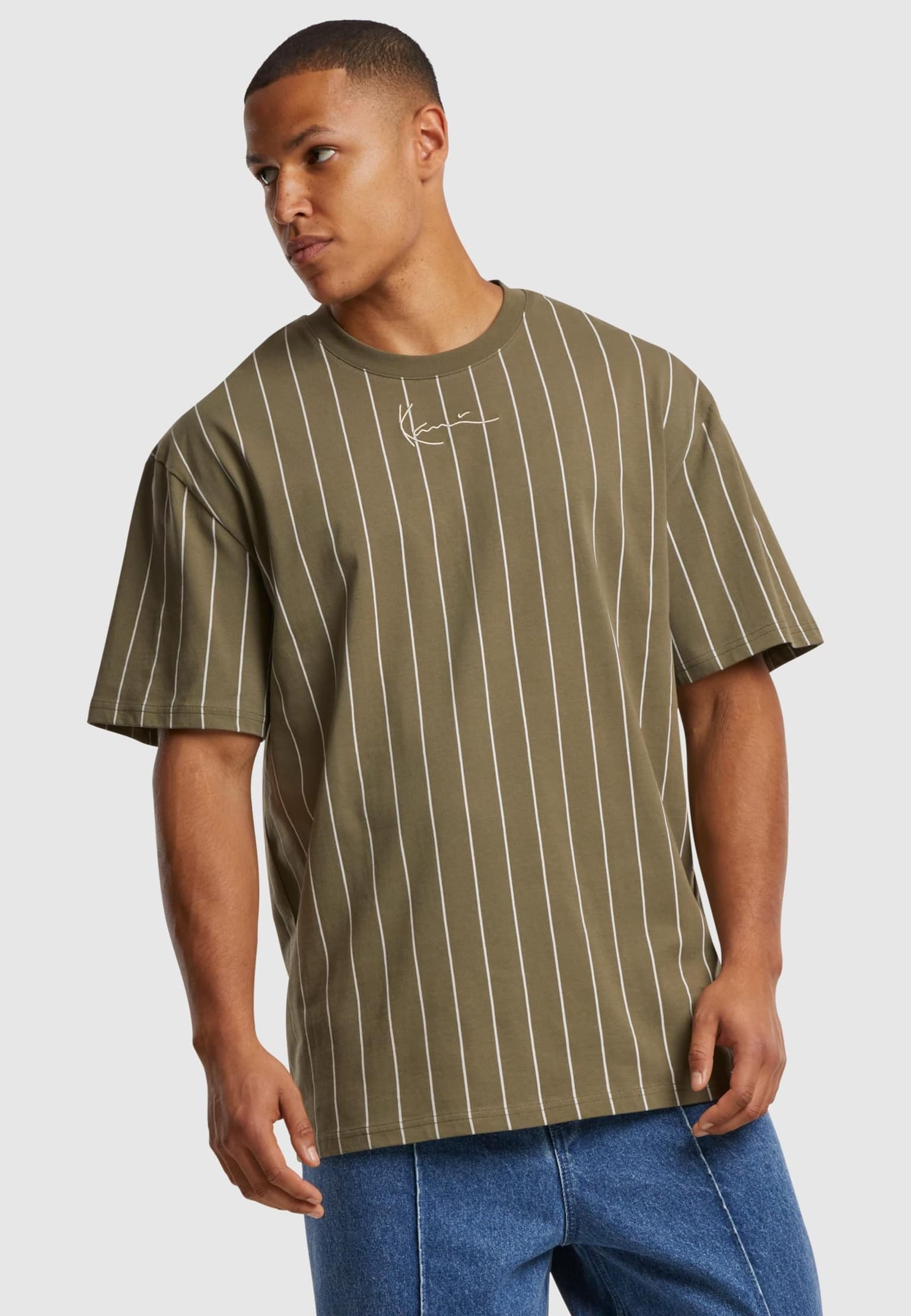 Karl Kani KK Small Signature Essential Pinstripe Tee