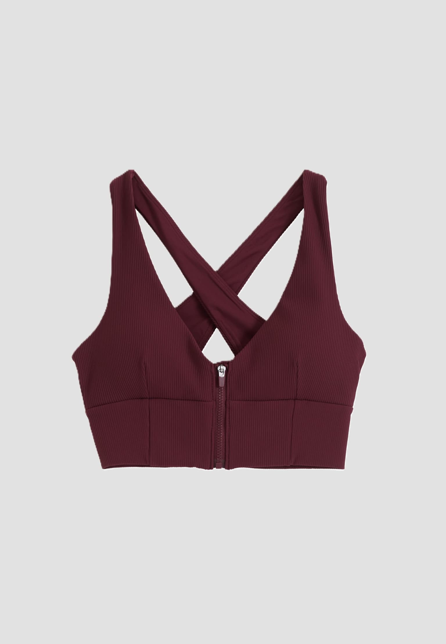 aimn Cherry Ribbed Performance Zipped Bra – Bild 4