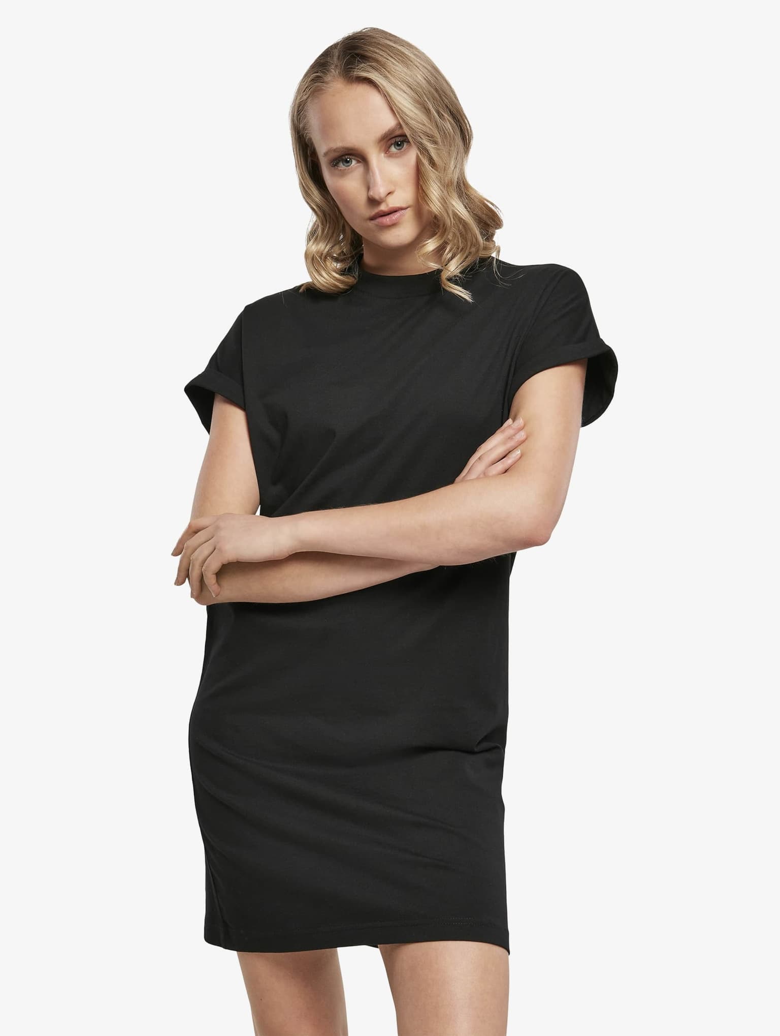 Urban Classics Ladies Essentials Cotton Cut On Sleeve Tee Dress