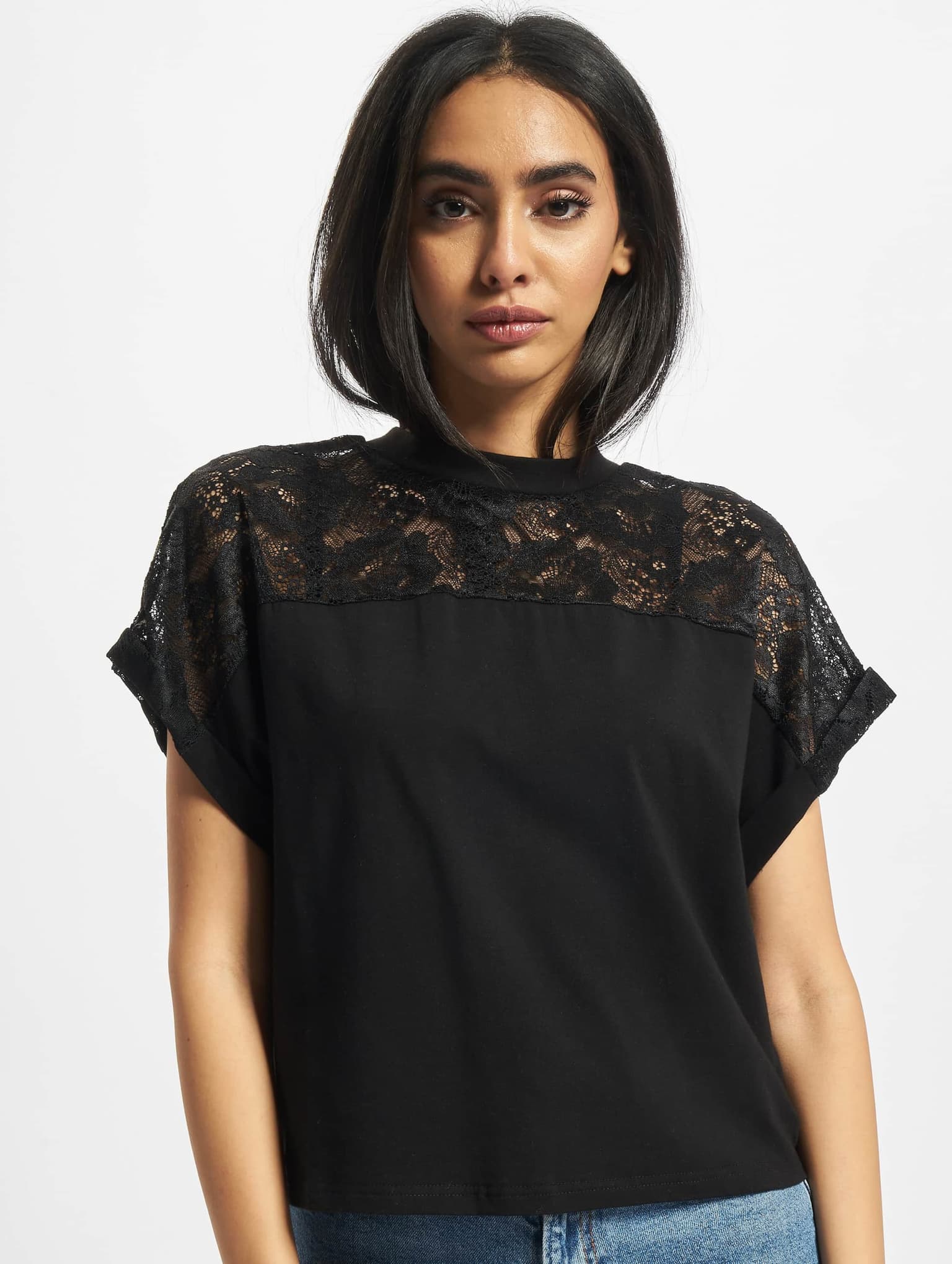 Urban Classics Ladies Short Oversized Lace Tee – Bild 3