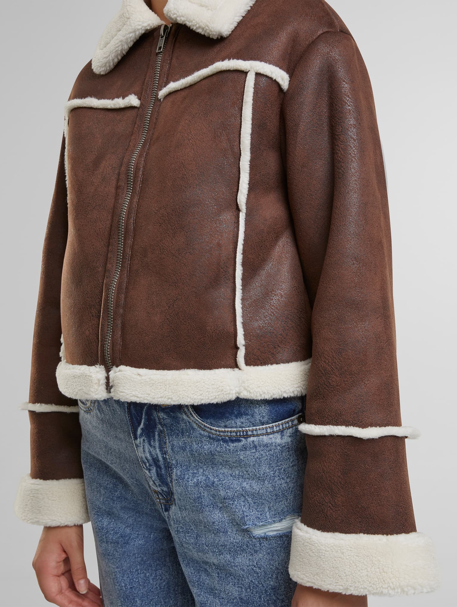 Urban Classics Ladies Shearling Übergangsjacke – Bild 4