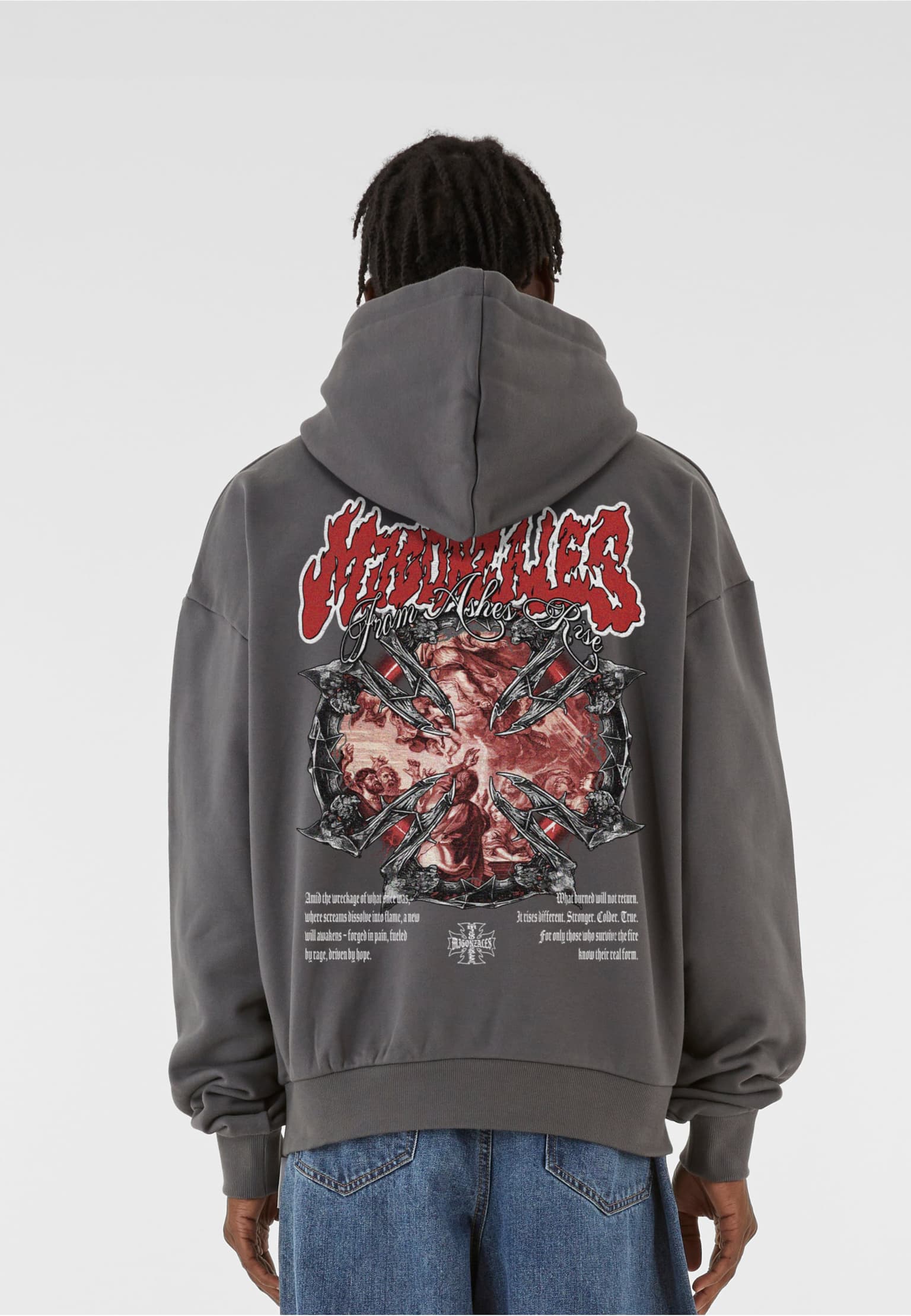 MJ Gonzales MJG Heavy Oversized Hoody - Ornament of Ashes – Bild 2