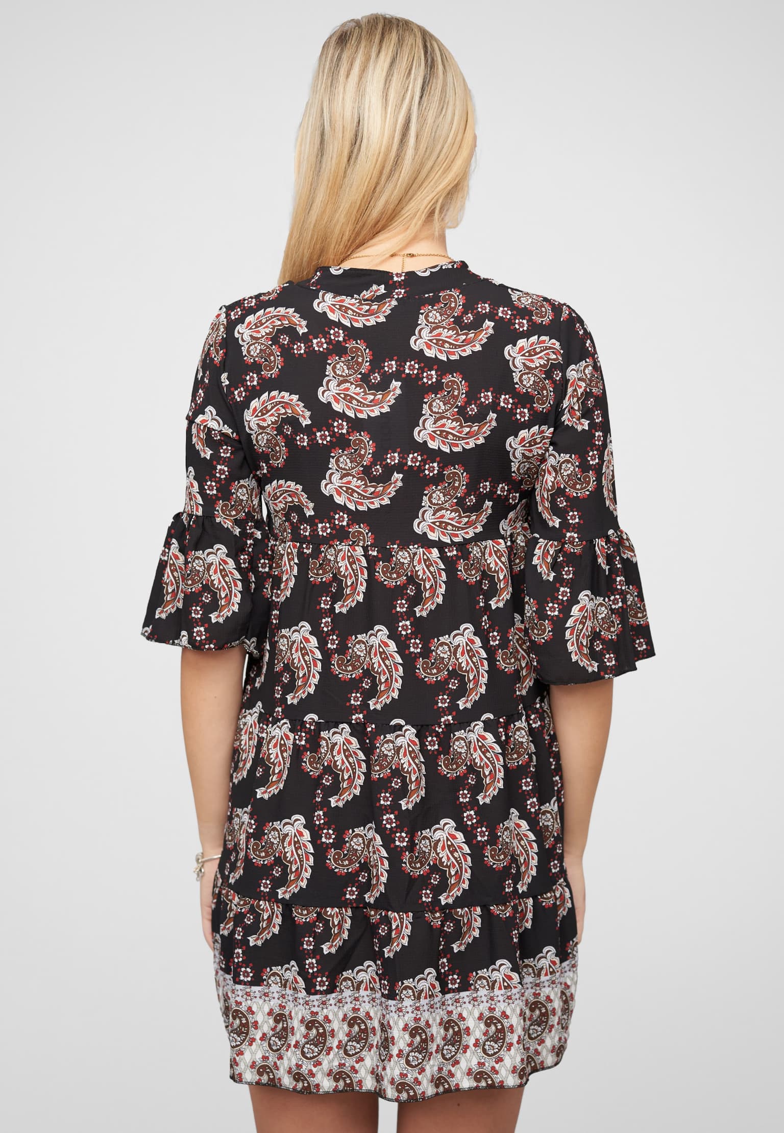 Cloud5ive Paisley Kleid mit V-Neck und All Over Print – Bild 2