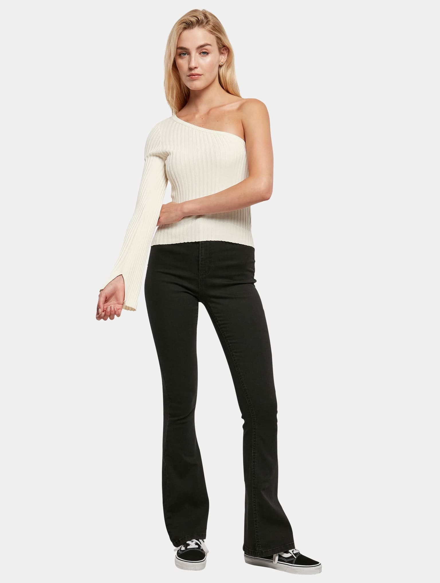 Urban Classics Ladies Short Rib Knit One Sleeve Sweater – Bild 4