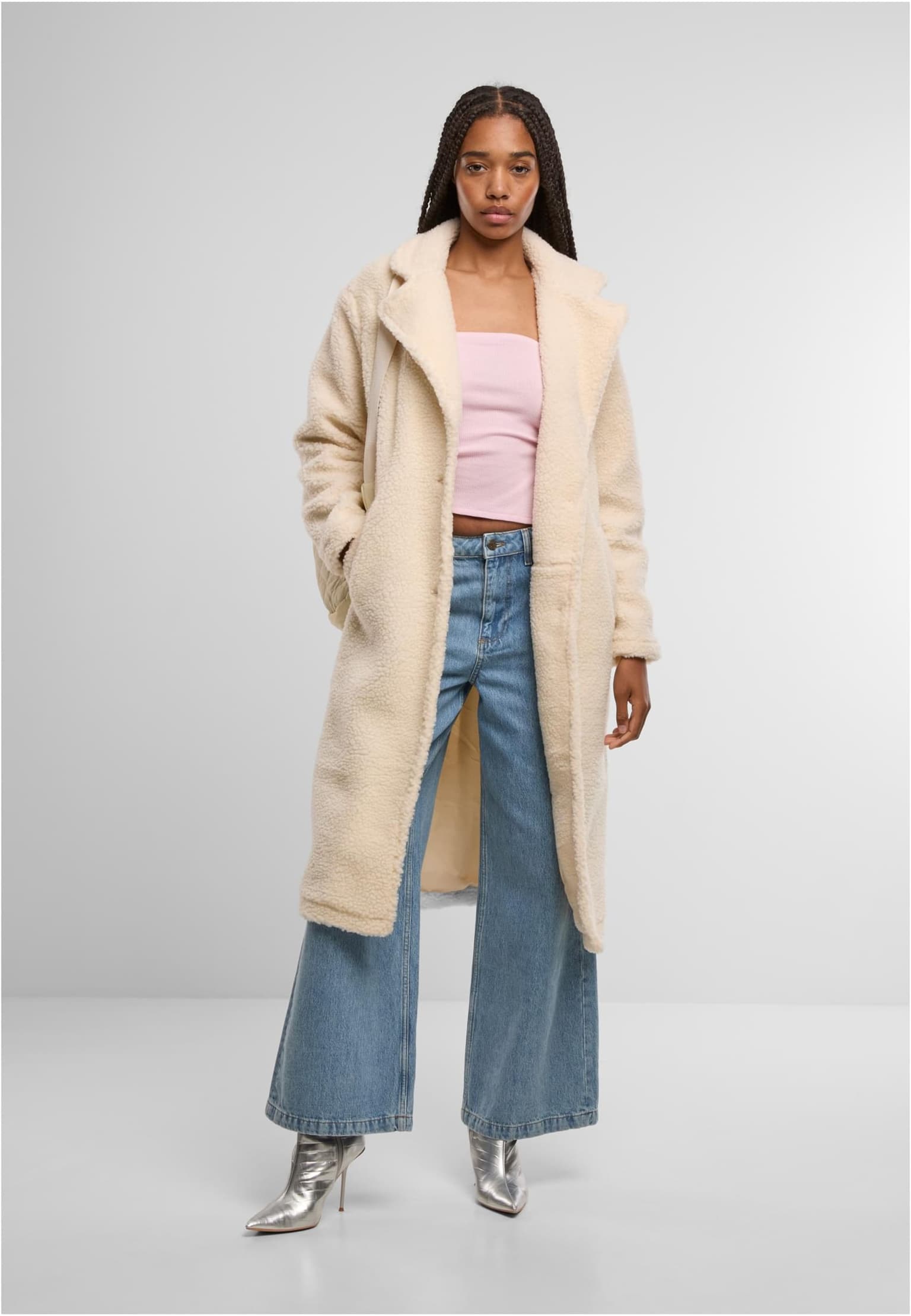 Urban Classics Ladies Teddy Long Coat – Bild 4