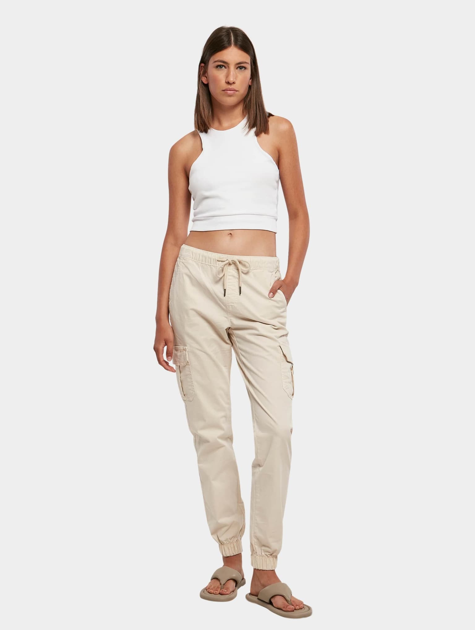 Urban Classics Ladies High Waist Cargo Jogging Pants – Bild 4