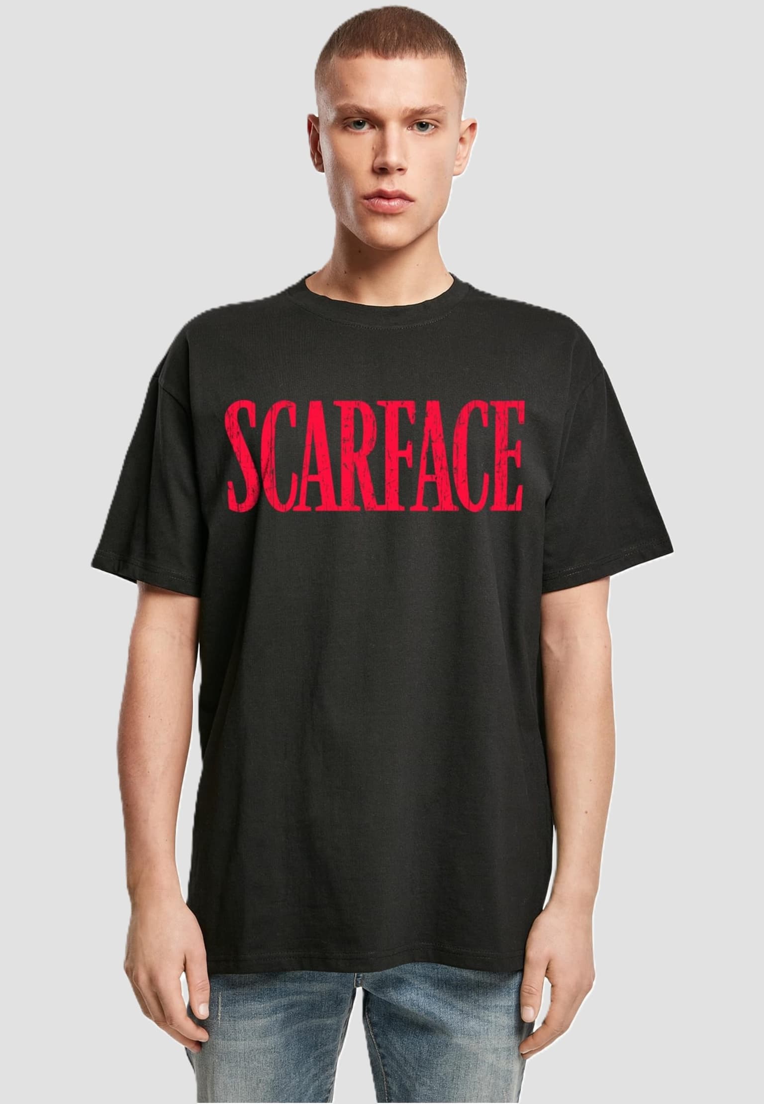 Merchcode Scarface Distressed Logo Oversize Tee