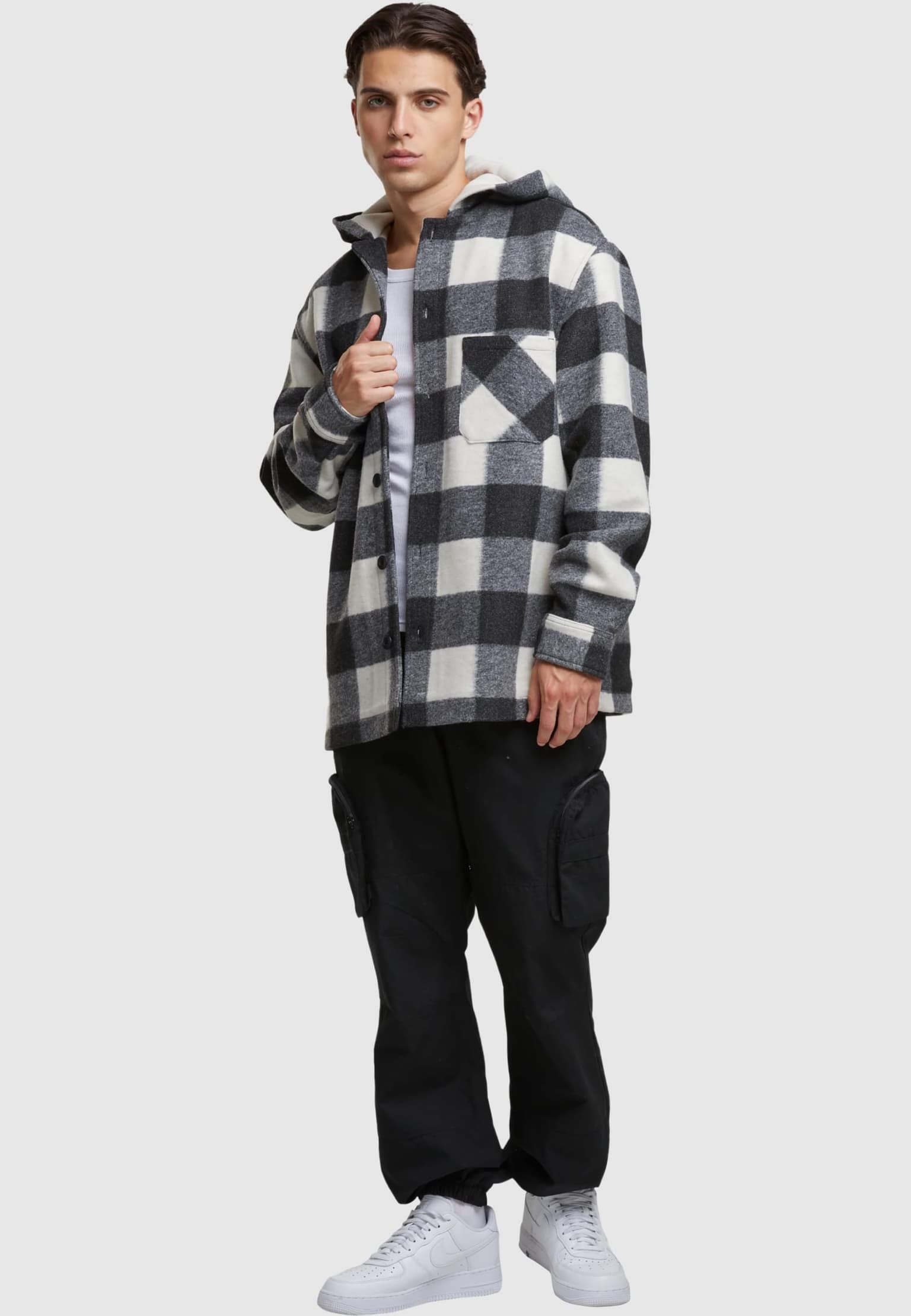 Urban Classics Big Check With Hood Übergangsjacke – Bild 4