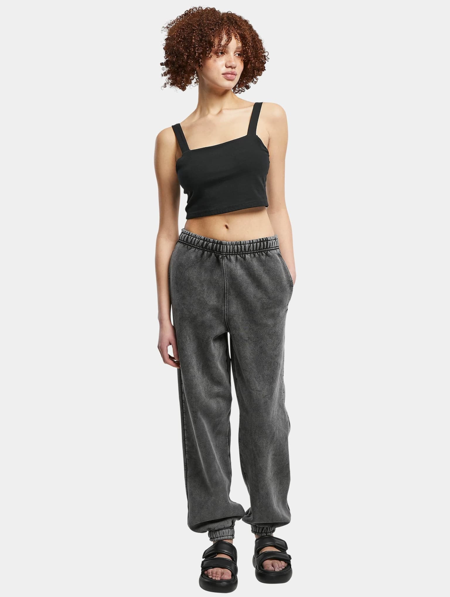 Urban Classics Ladies High Waist Stone Washed Sweat Pants – Bild 3