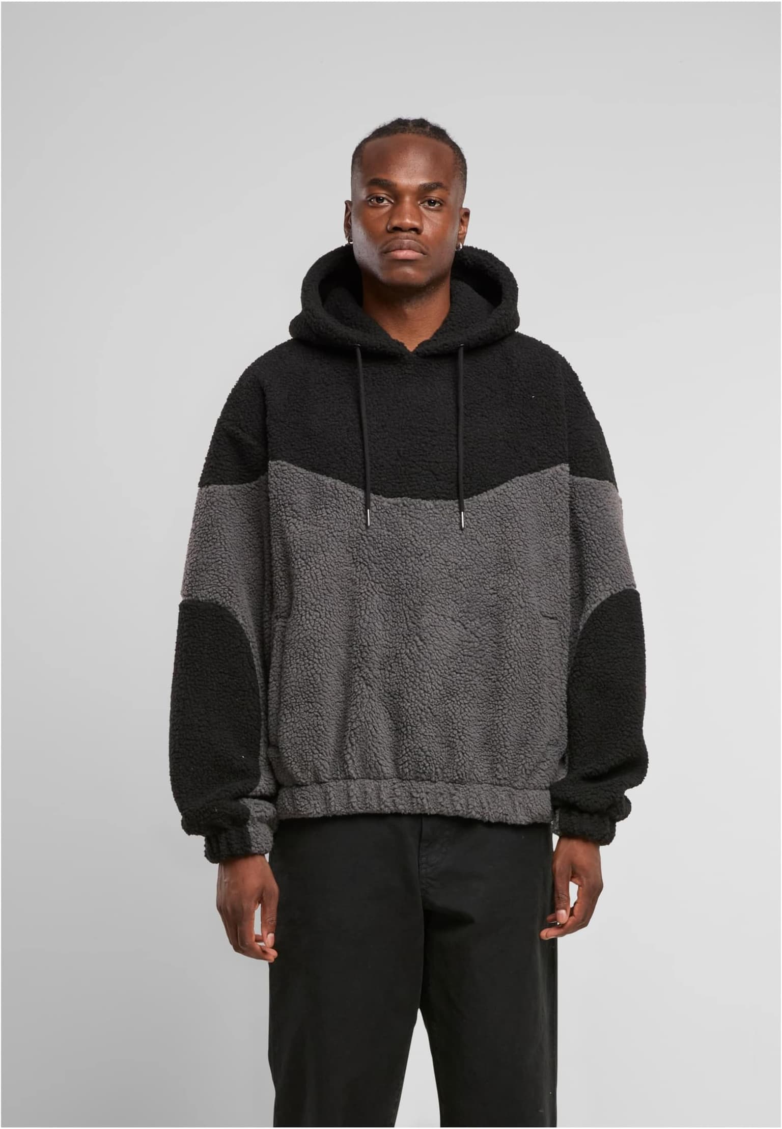 Urban Classics Weavy Colorblock Teddy Hoodie – Bild 3