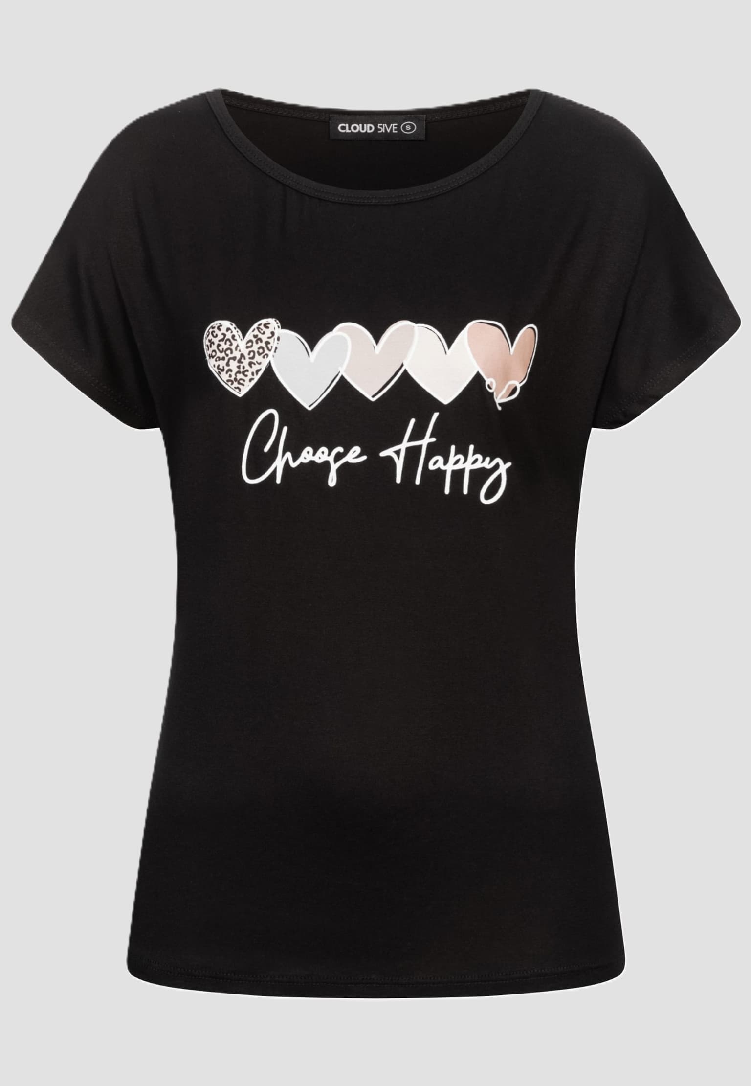 Cloud5ive Damen Viskose T-Shirt mit Choose Happy – Bild 4
