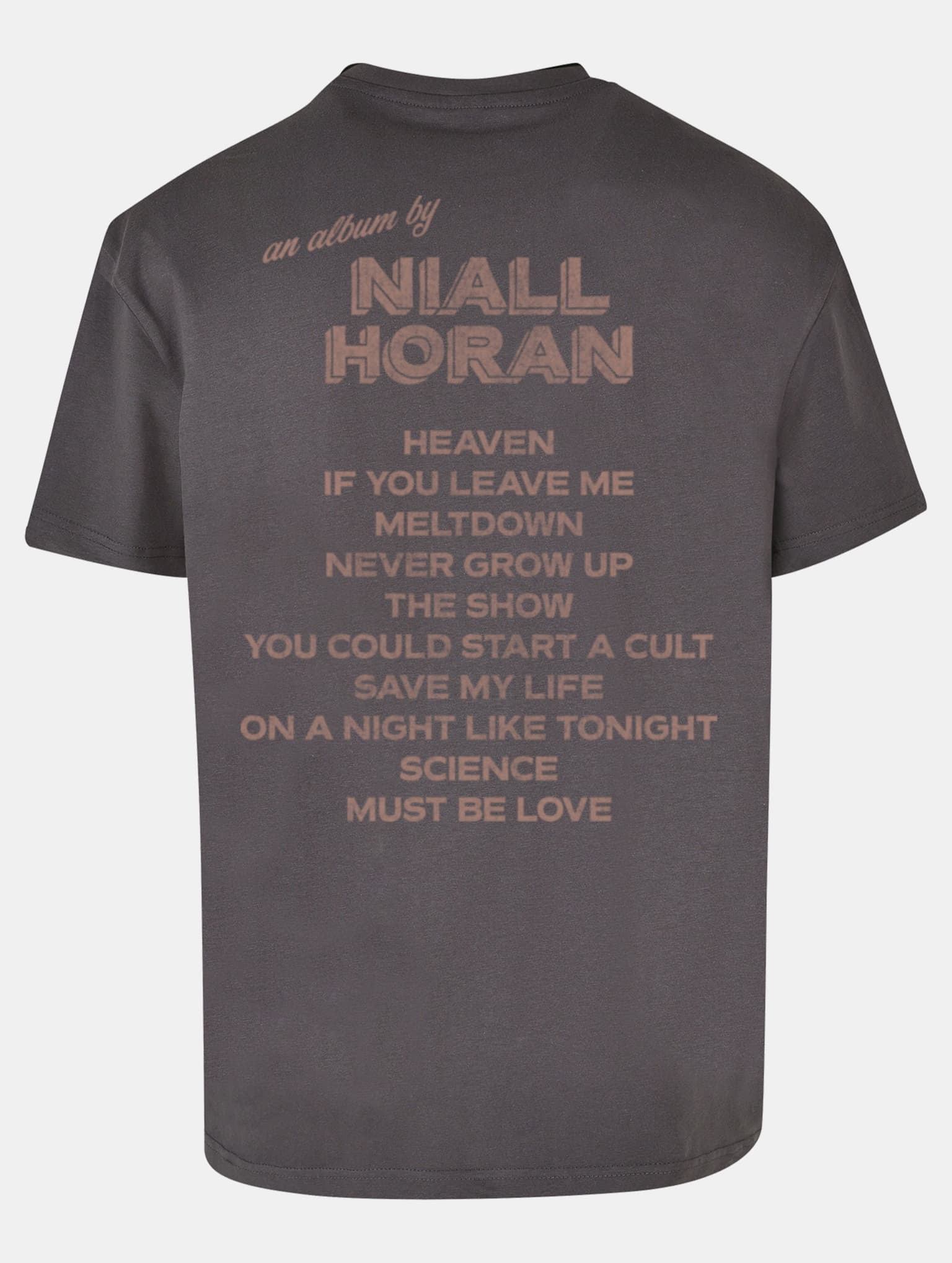 Merchcode Niall Horan - Monotone Tracklist Heavy Oversize Tee – Bild 4