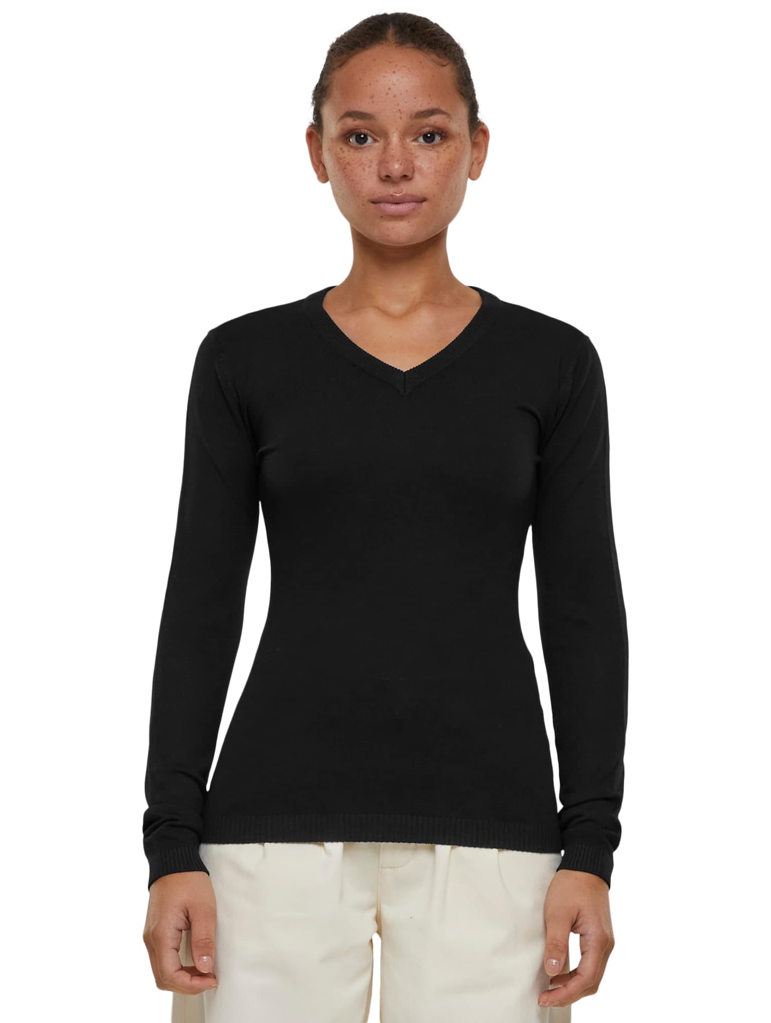 Urban Classics Ladies Knitted V-Neck Sweater – Bild 4