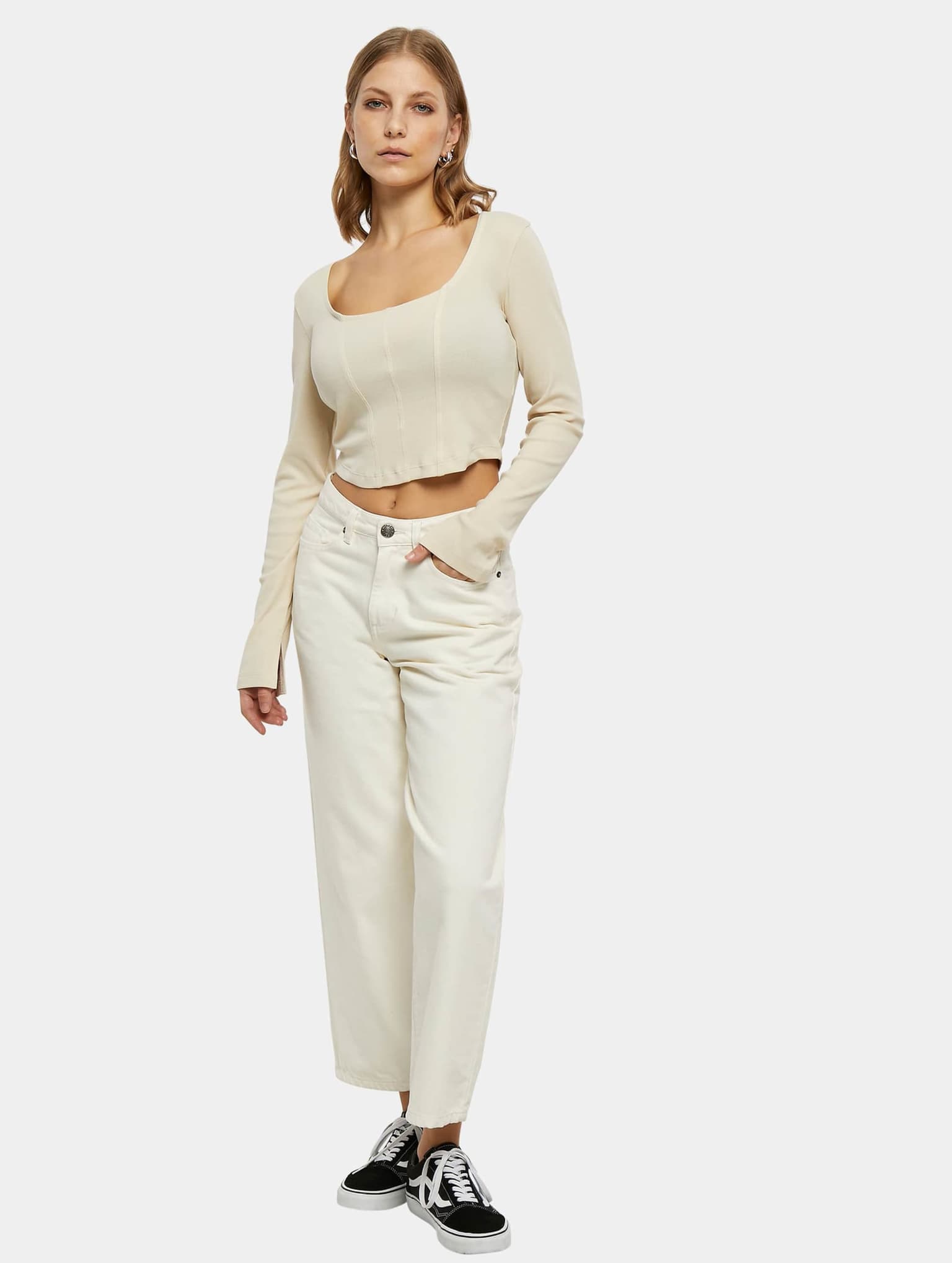 Urban Classics Ladies Short Rib Corsage Longsleeve – Bild 4