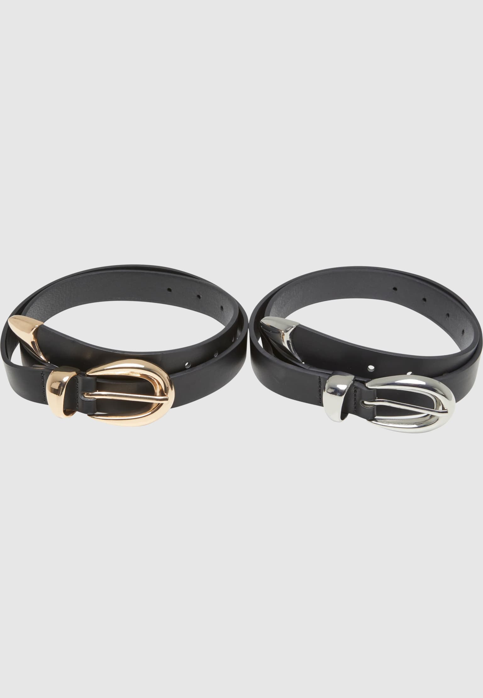 Urban Classics Chunky Buckle Loop Synthetic Leather Belt 2-Pack