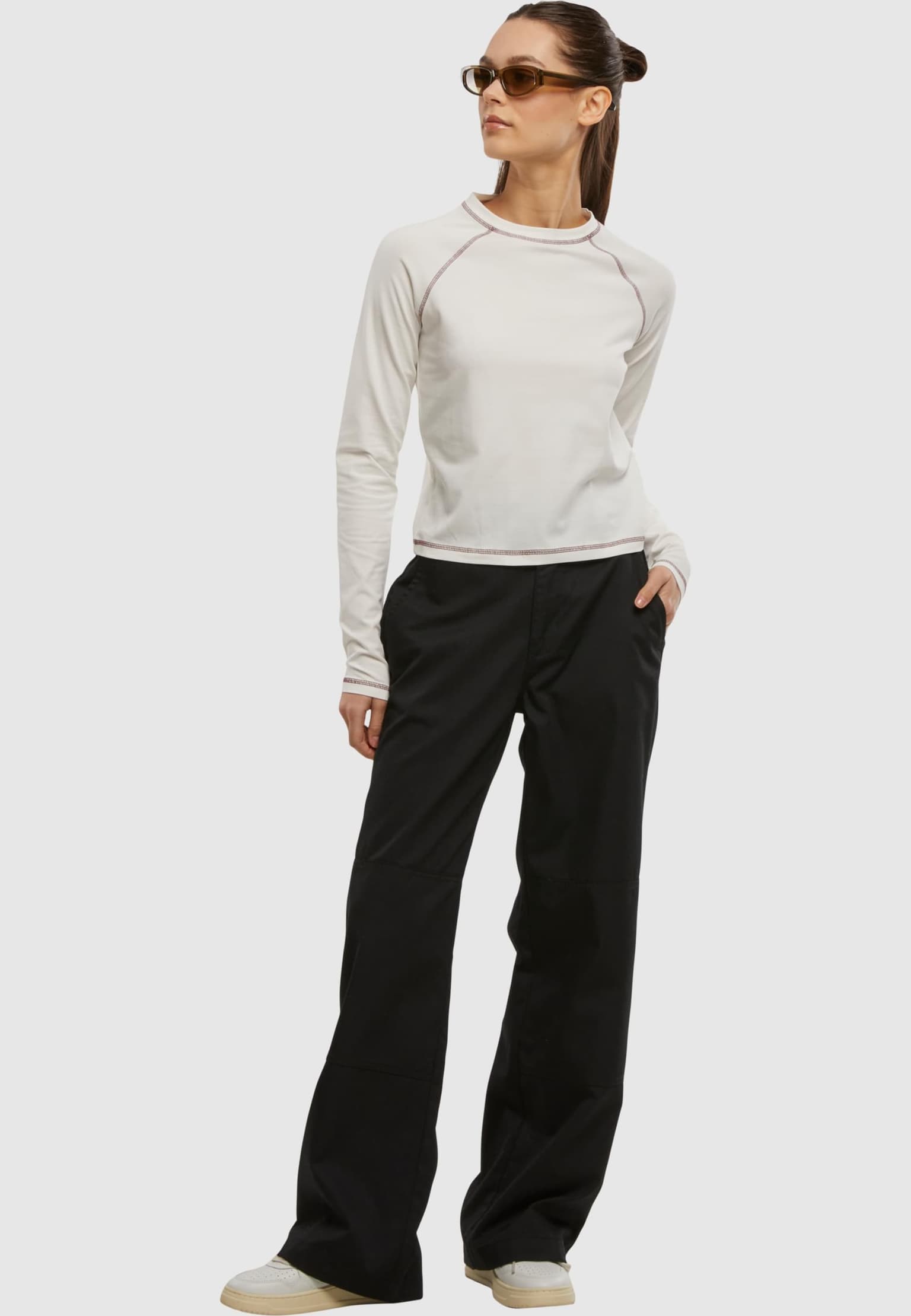 Urban Classics Ladies Contrast Jersey Longsleeve – Bild 4