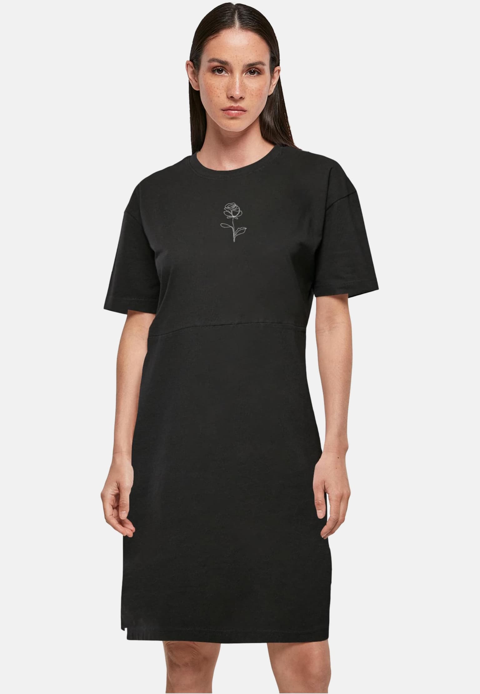Merchcode Ladies Rose Oversized Slit Tee Dress