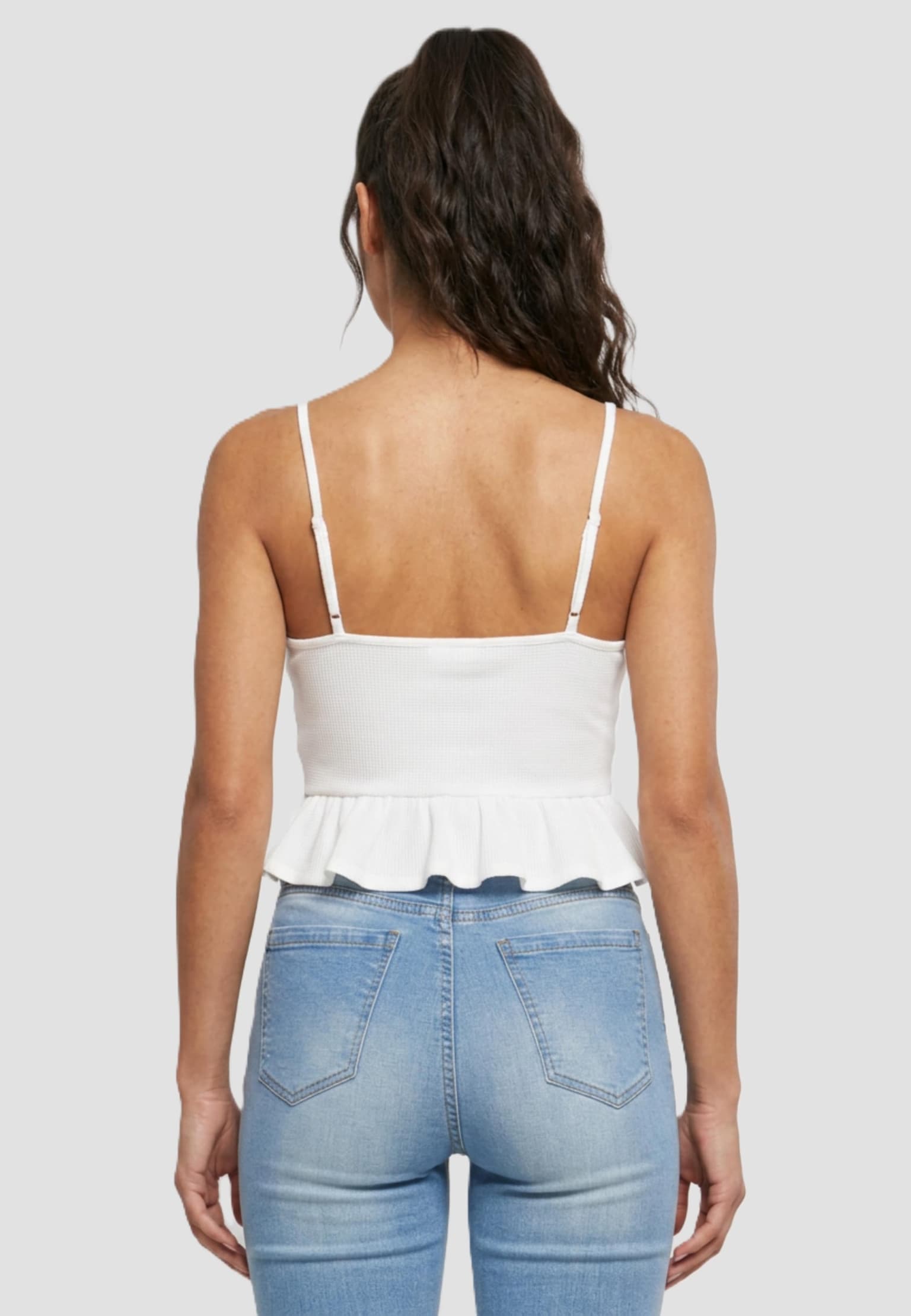 Urban Classics Ladies Waffle Pique Ruffle Top – Bild 2