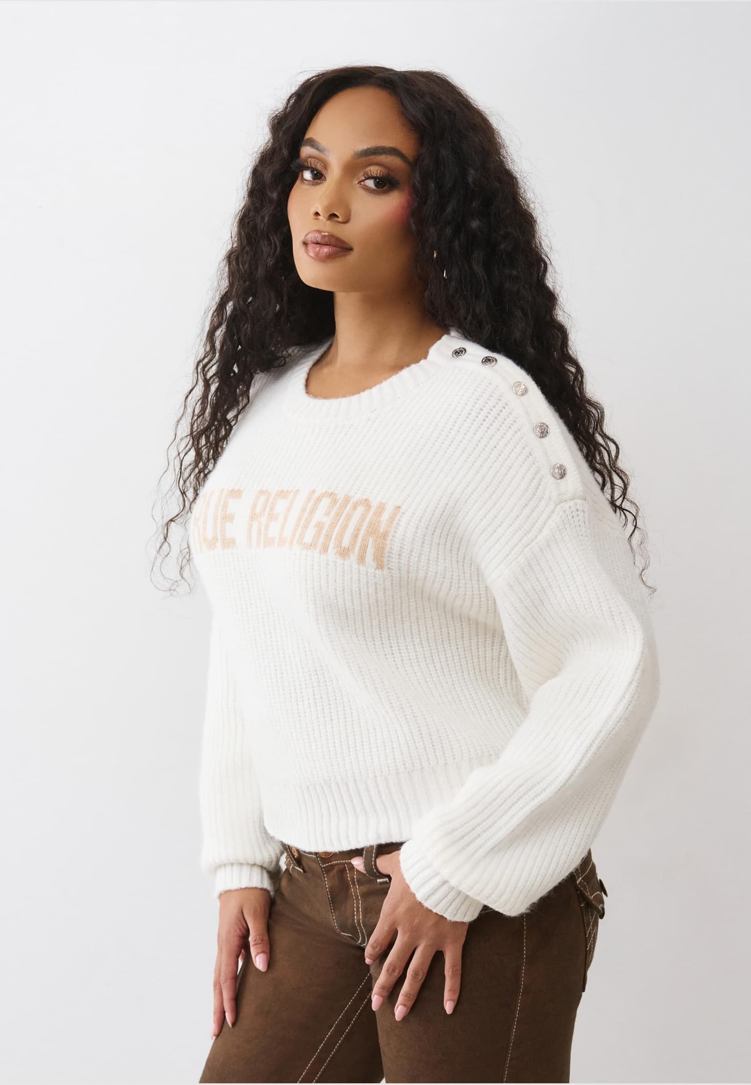 True Religion LOGO OFF SHOULDER SWEATER – Bild 3