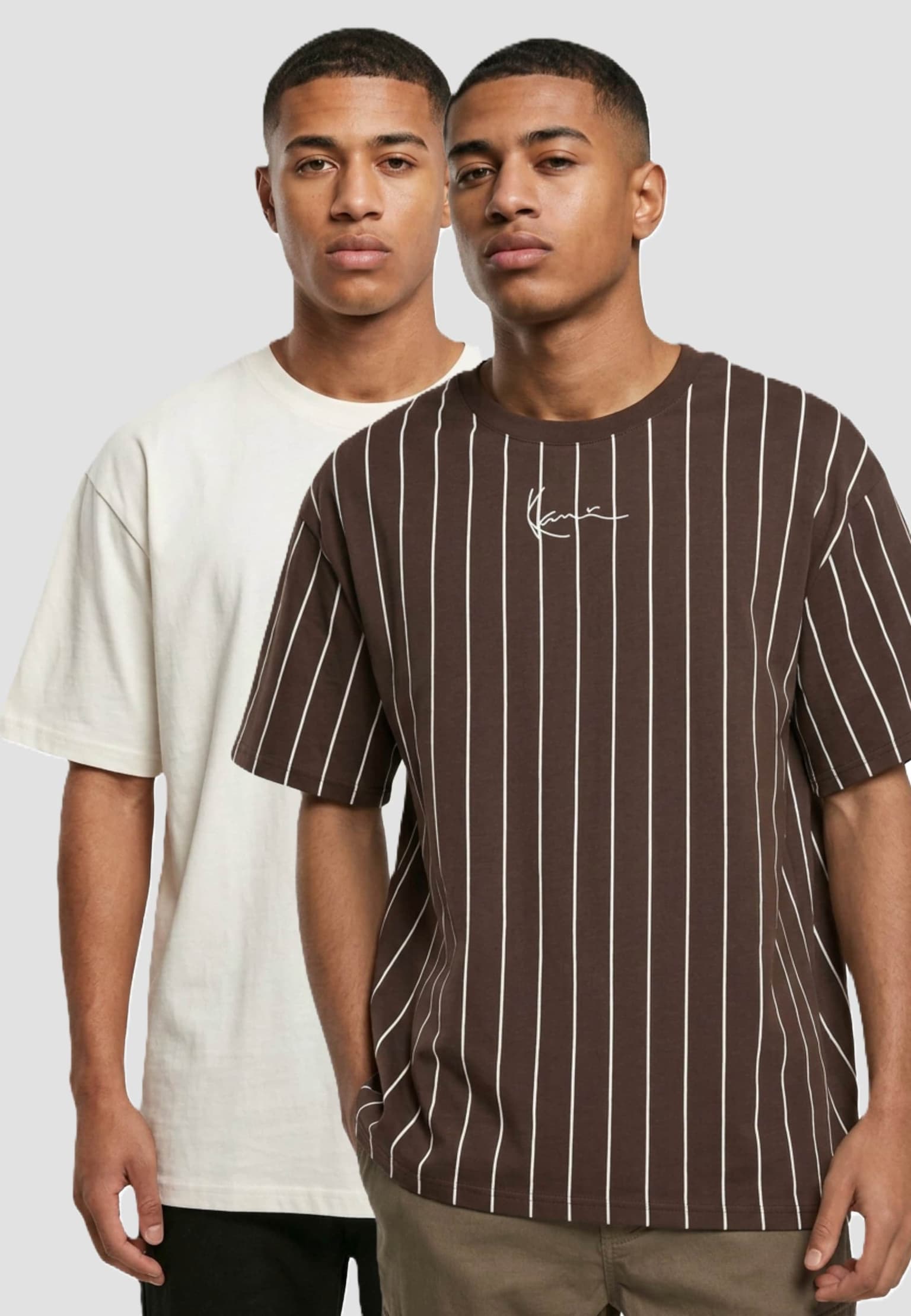 Karl Kani Small Signature Essential And Pinstripe Tee 2 Pack