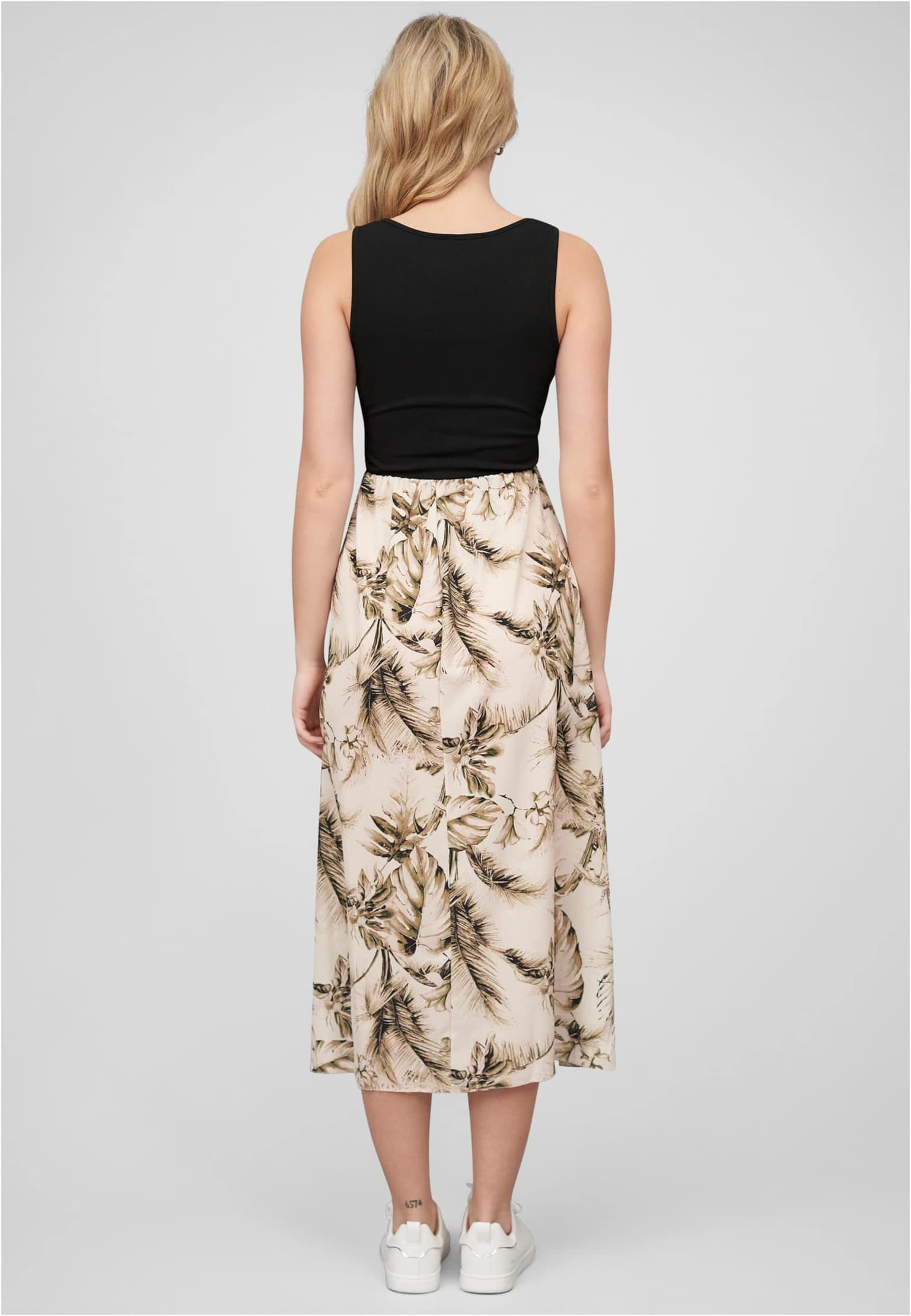 Cloud5ive Damen Maxi-Kleid 2-Tone mit Palmen Print – Bild 2