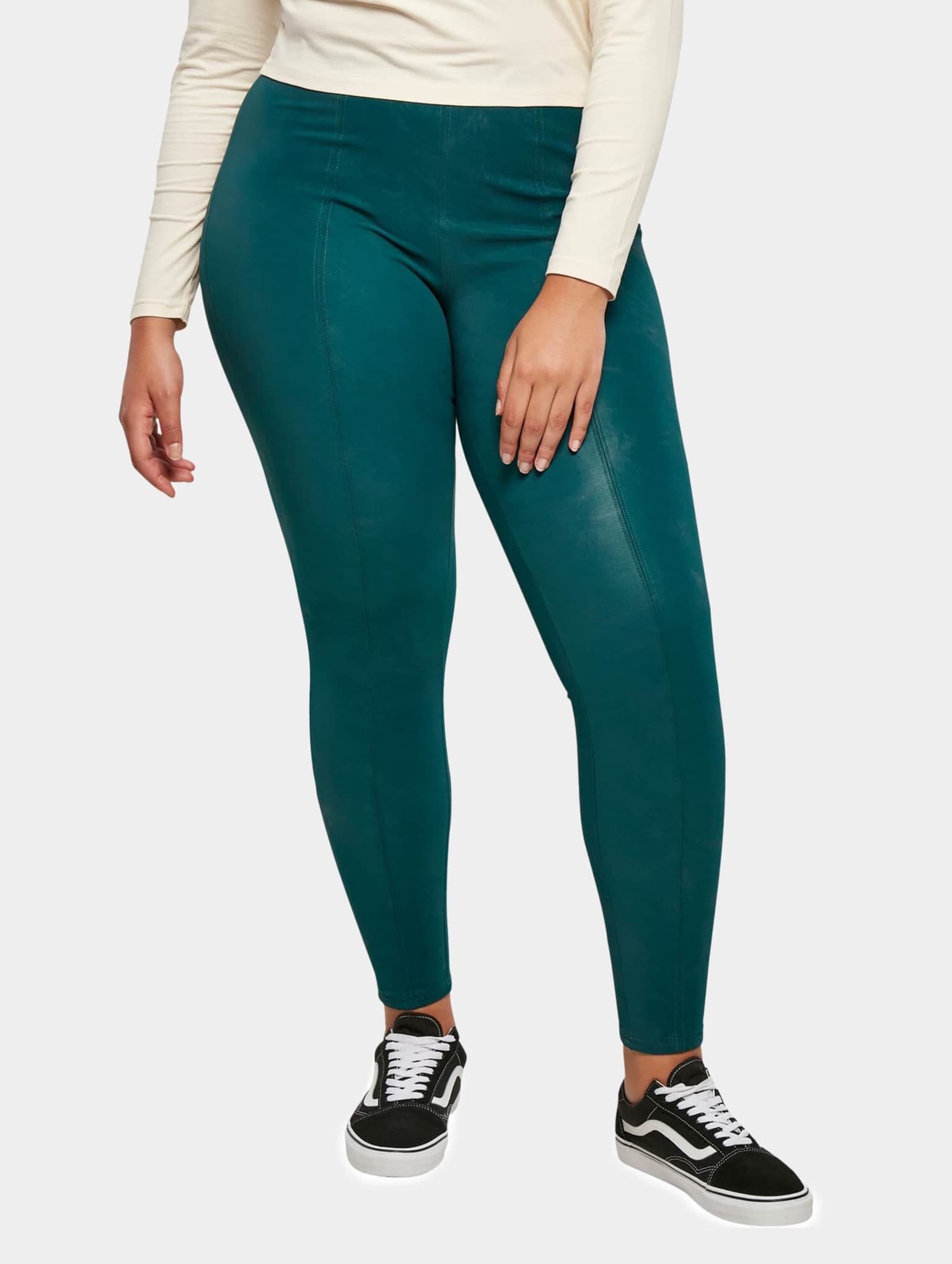Urban Classics Ladies Washed Faux Leather Pants