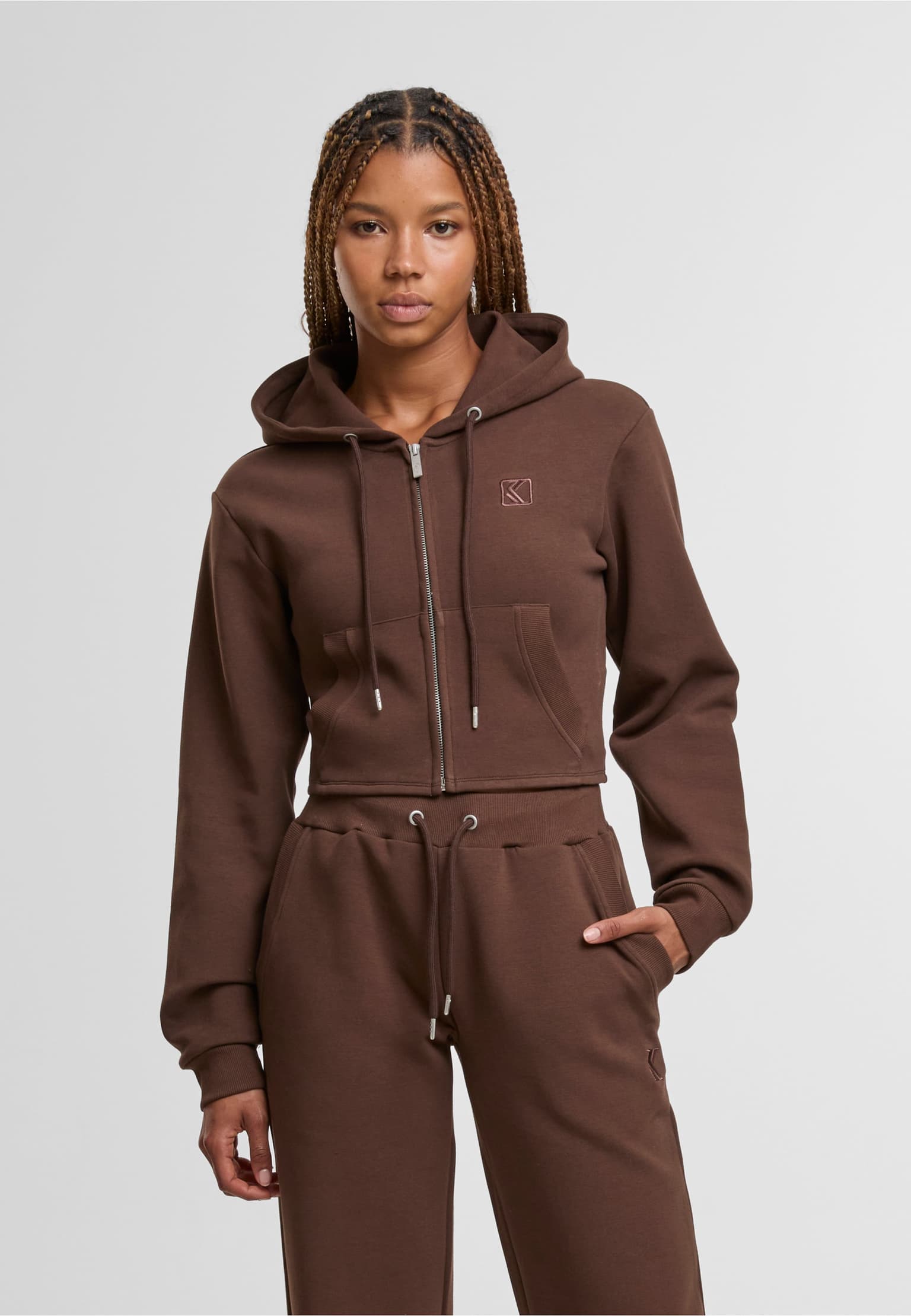 Karl Kani OG K Interlock Cropped Zip Hoodie