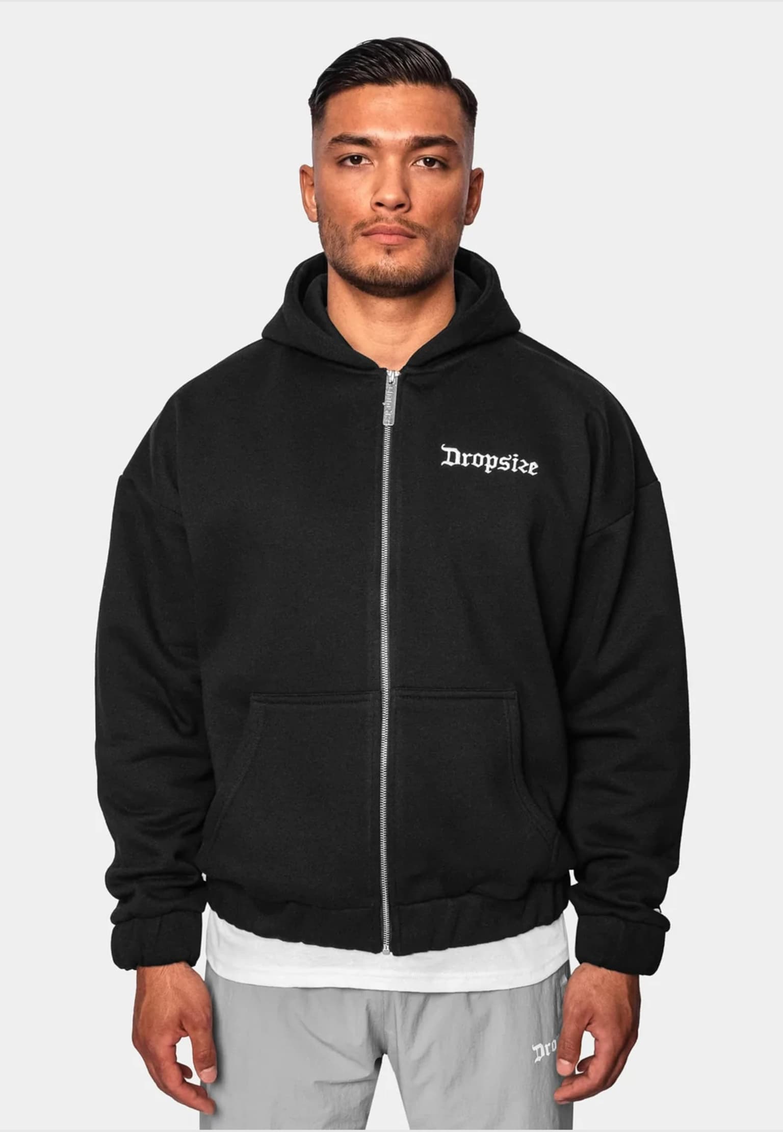 Dropsize Super Heavy Oversize Blank Zip Hoodie